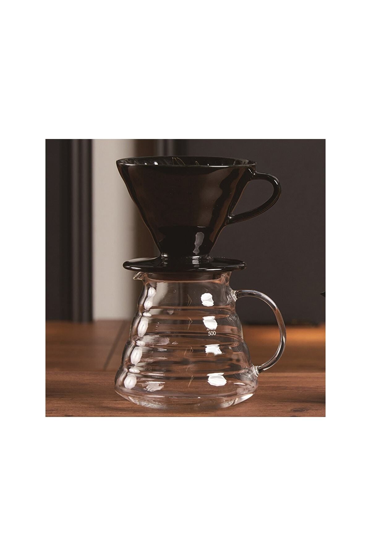 Grossberg Coffee V60-02 Kahve Sürahisi Set Siyah