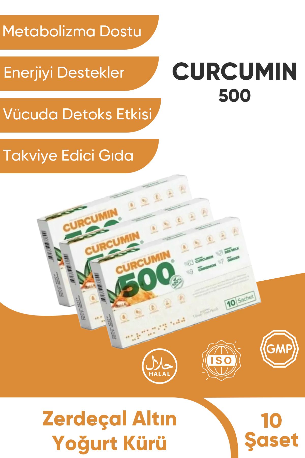 Curcumin Zayıflatıcı Detox-zerdeçal Özlü 500 Detox (3 Kutu 30 Şase)