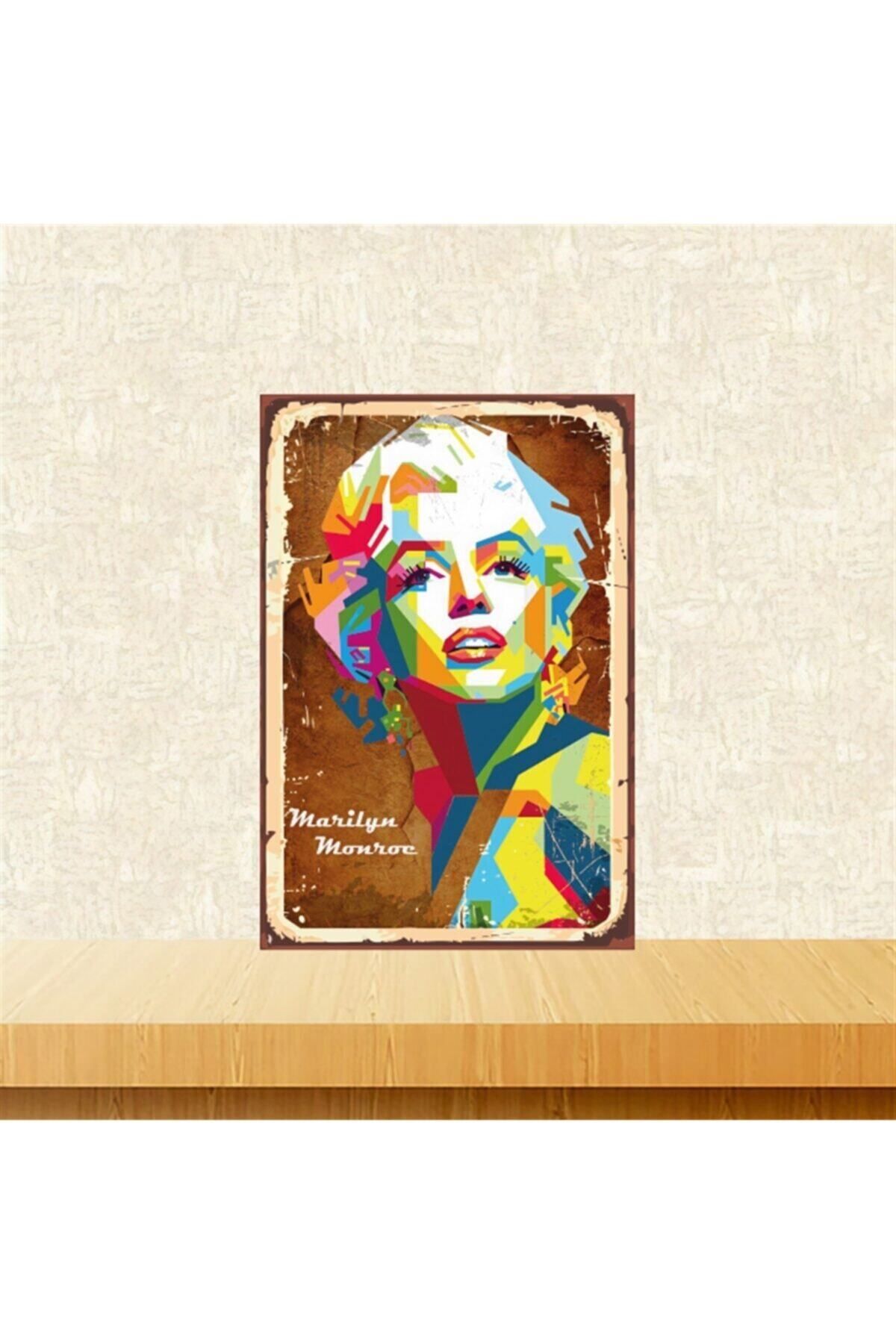 TAKIFİX Marilyn Monroe Tasarımlı 20-30 Cm Retro Ahşap Tablo Tkfx4698