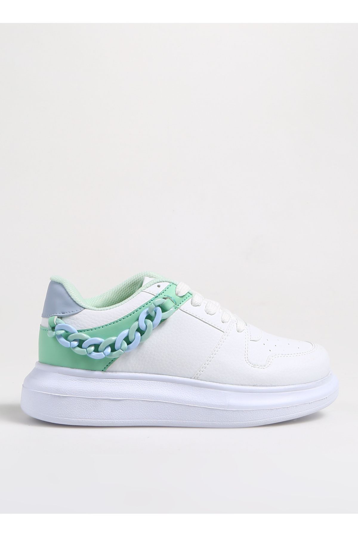 F By Fabrika Beyaz - Yeşil Kadın Sneaker MULT