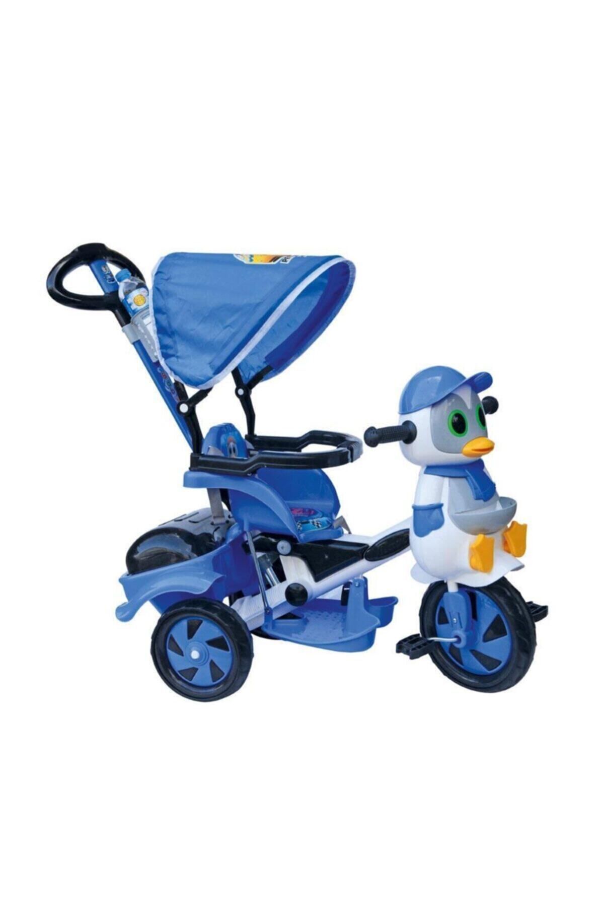 Dilaver Baby Poufi Penguen Ebeveyn Kontrollü Üç Tekerlekli Çocuk Bisikleti - Mavi