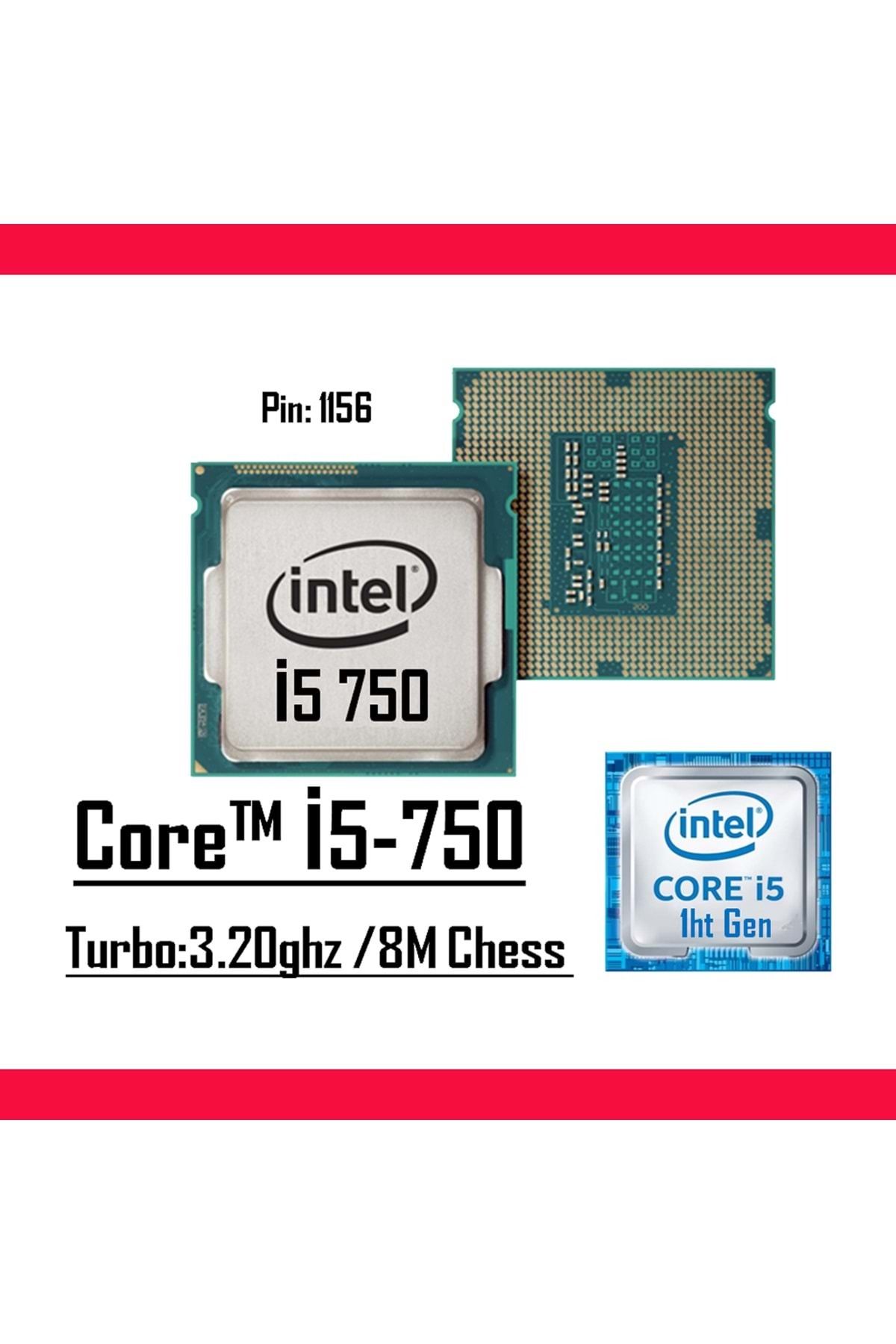 Intel I5 750 2.66ghz 8mb 4 Çekirdek 1156p 1.gen Fansız Tray Işlemci