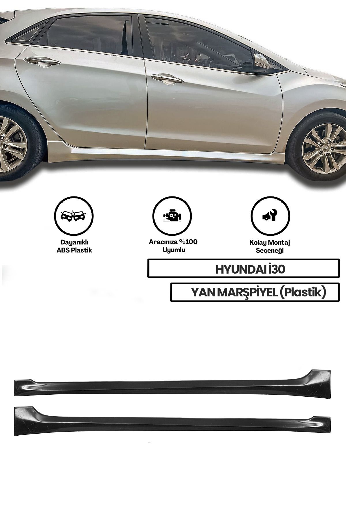 Hyundai I30 Yan Marşpiyel (ÇİFT) (PLASTİK)