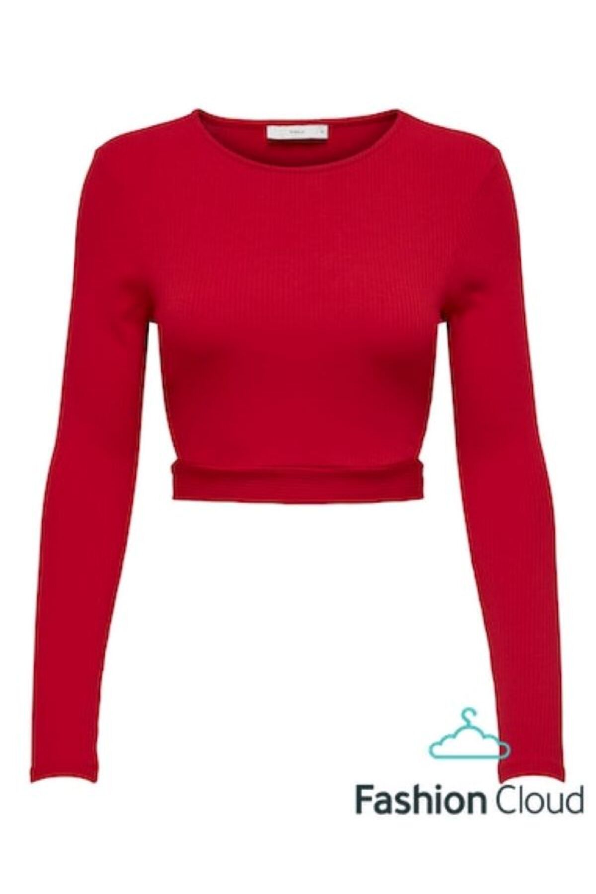 Only ONLNIKITA L/S TOP JRS CROPPED TOP WITH LONG SLEEVES Uzun Kollu Cropped Top Bluz