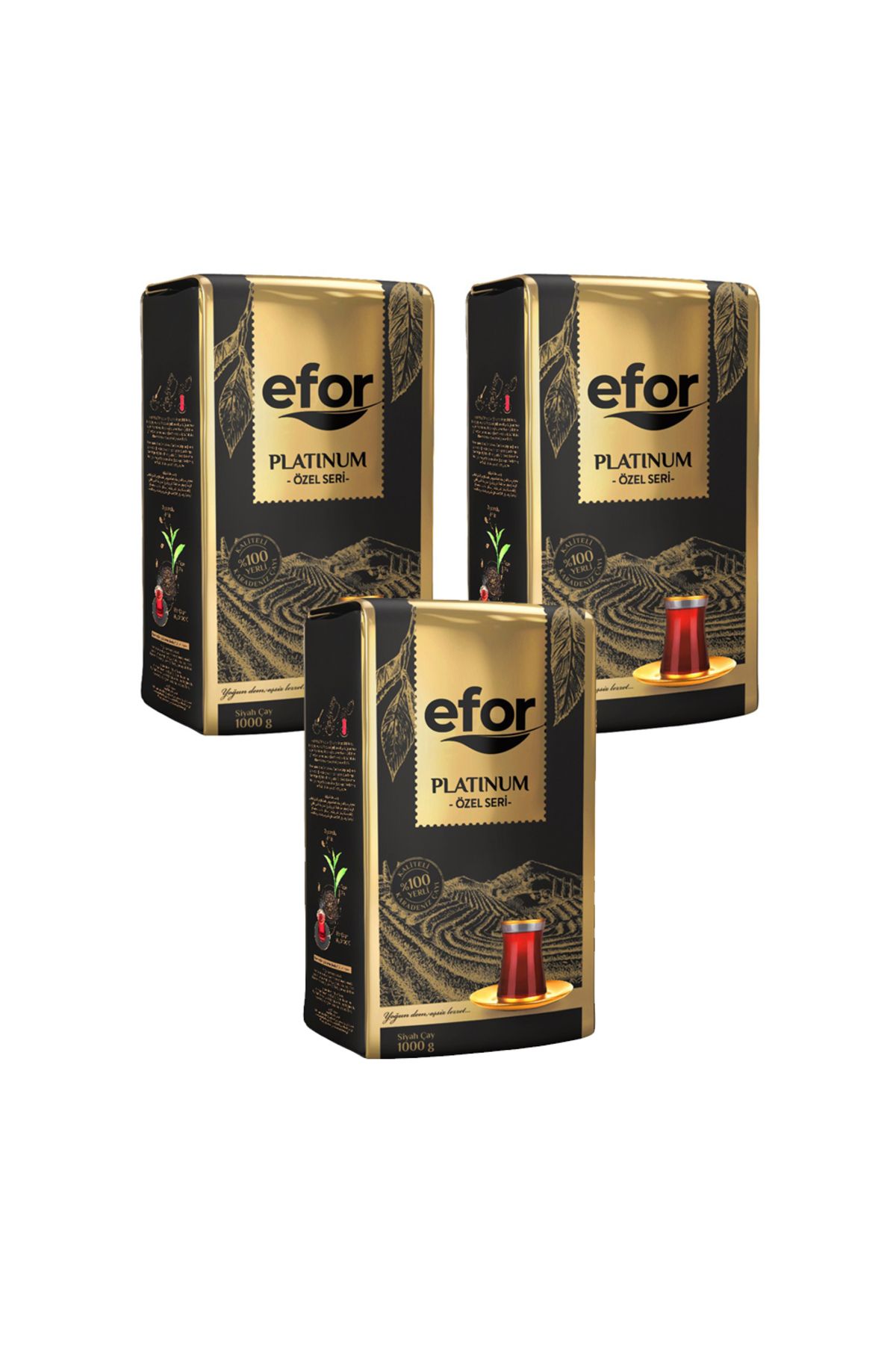 Efor Platinum Çay 1 Kg 3lü Set - Yüksek Kaliteli Dökme Siyah Çay