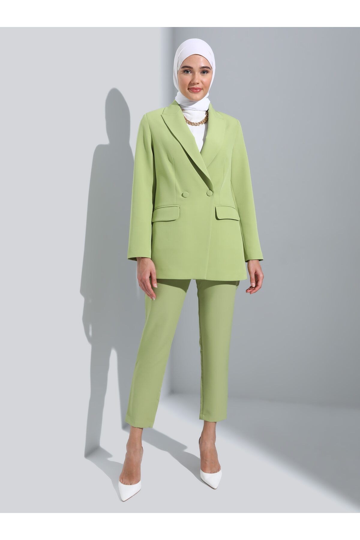 Refka Cep Detaylı Ceket - Kirli Yeşil - Woman