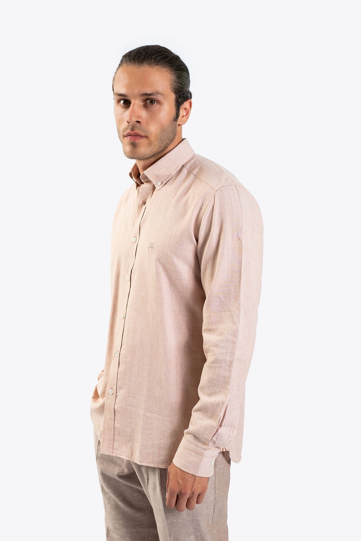 Karaca Erkek Slım Fıt Gömlek-Kiremit