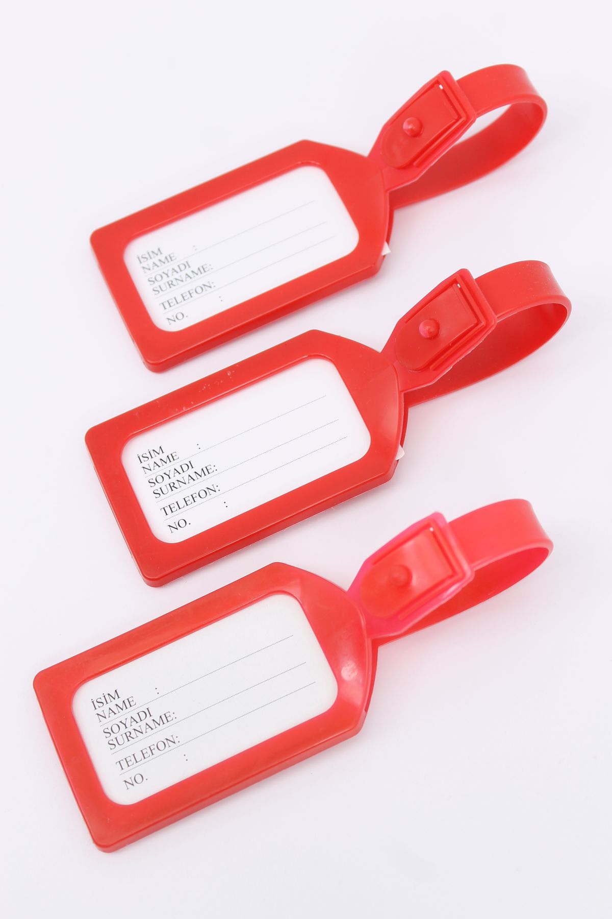 ERDAL DERİ 3'lü Kırmızı Renk Kartlık, Isimlik, Valiz Ve Bagaj Etiketi