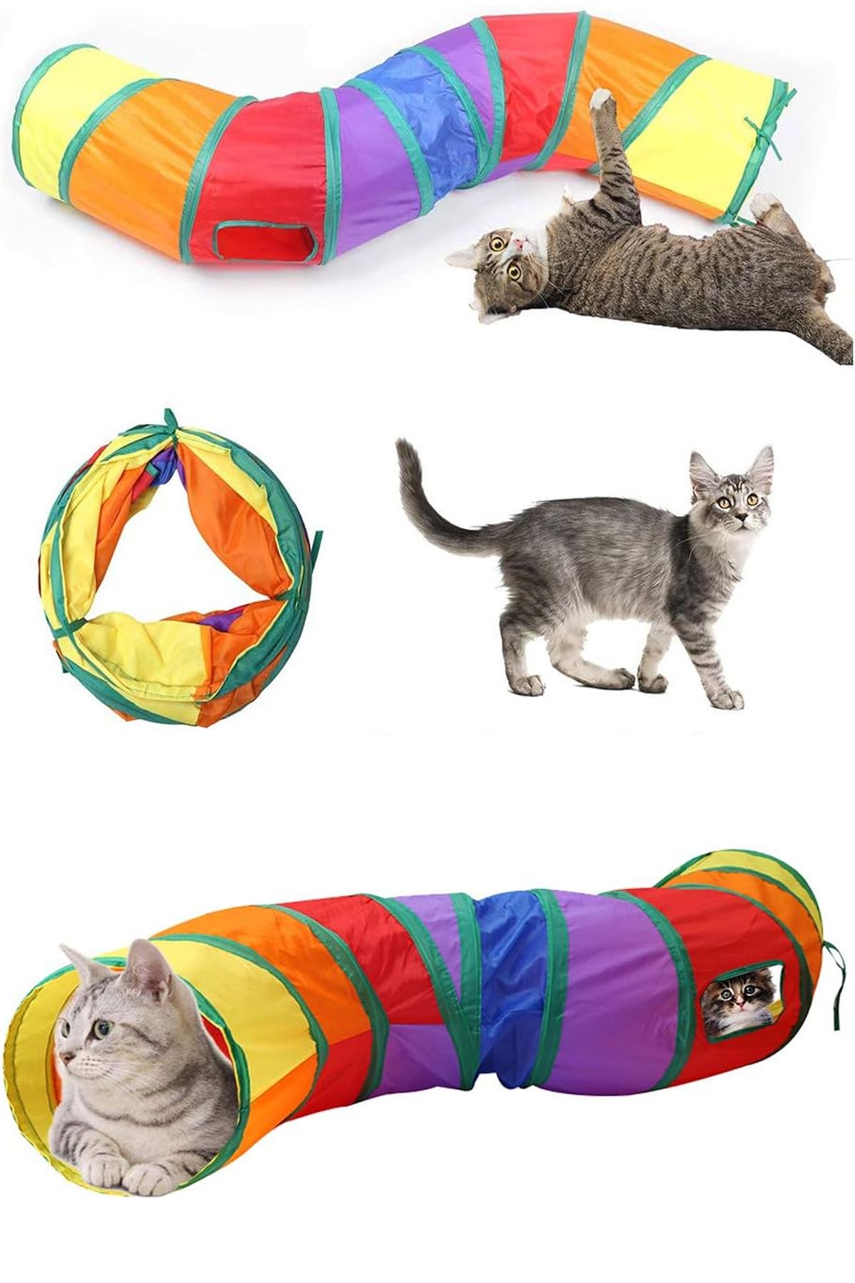 Dream Plus Katlanabilir Taşınabilir Portatif Kedi Oyun Tüneli Evcil Hayvan Aktivite Oyuncağı Oyun Alanı