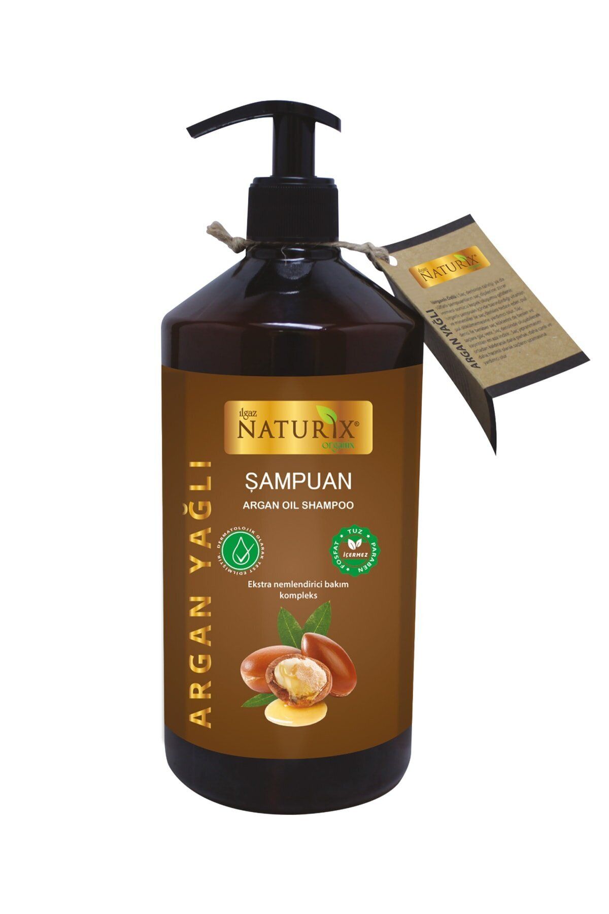 Naturix Bitkisel Şampuan Argan Yağlı Onarıcı Bakım Şampuanı Yıpranmış Saçlara Özel 600 ml