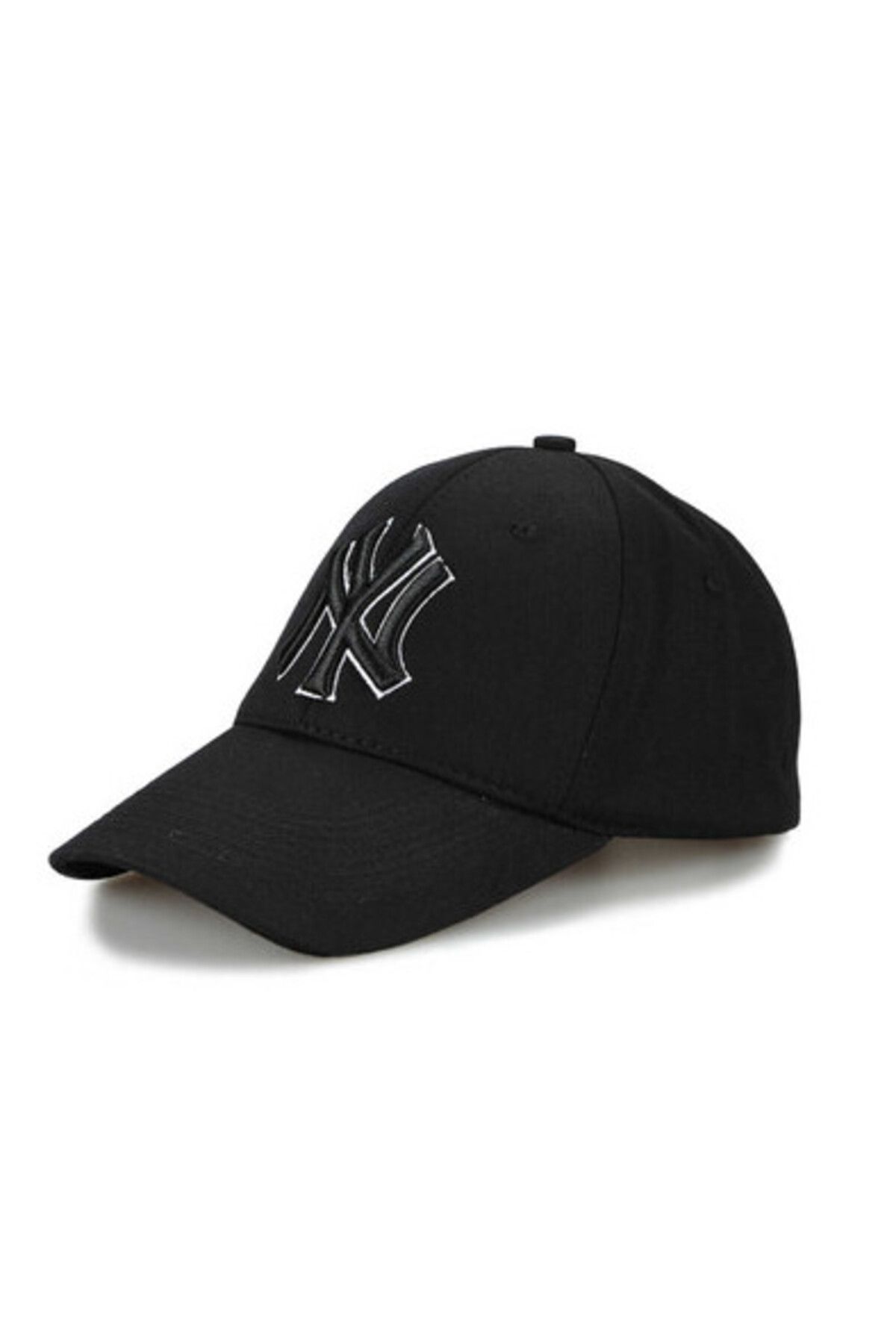 CosmoOutlet Ny New York Logolu Kontürlü Pamuklu Unisex Siyah Şapka