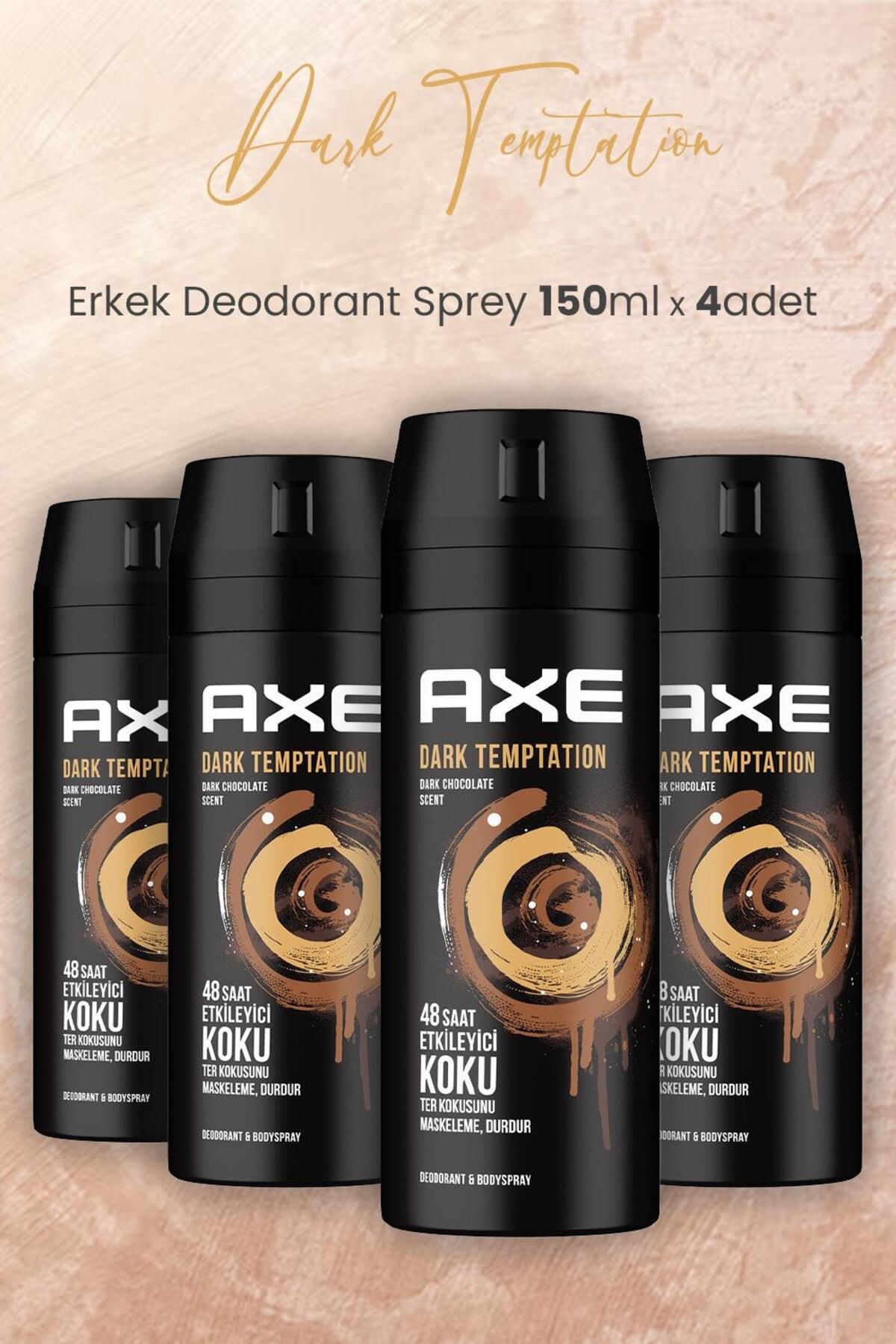 Axe Dark Temptation Erkek Deodorant Sprey 150 ml x 4 Adet