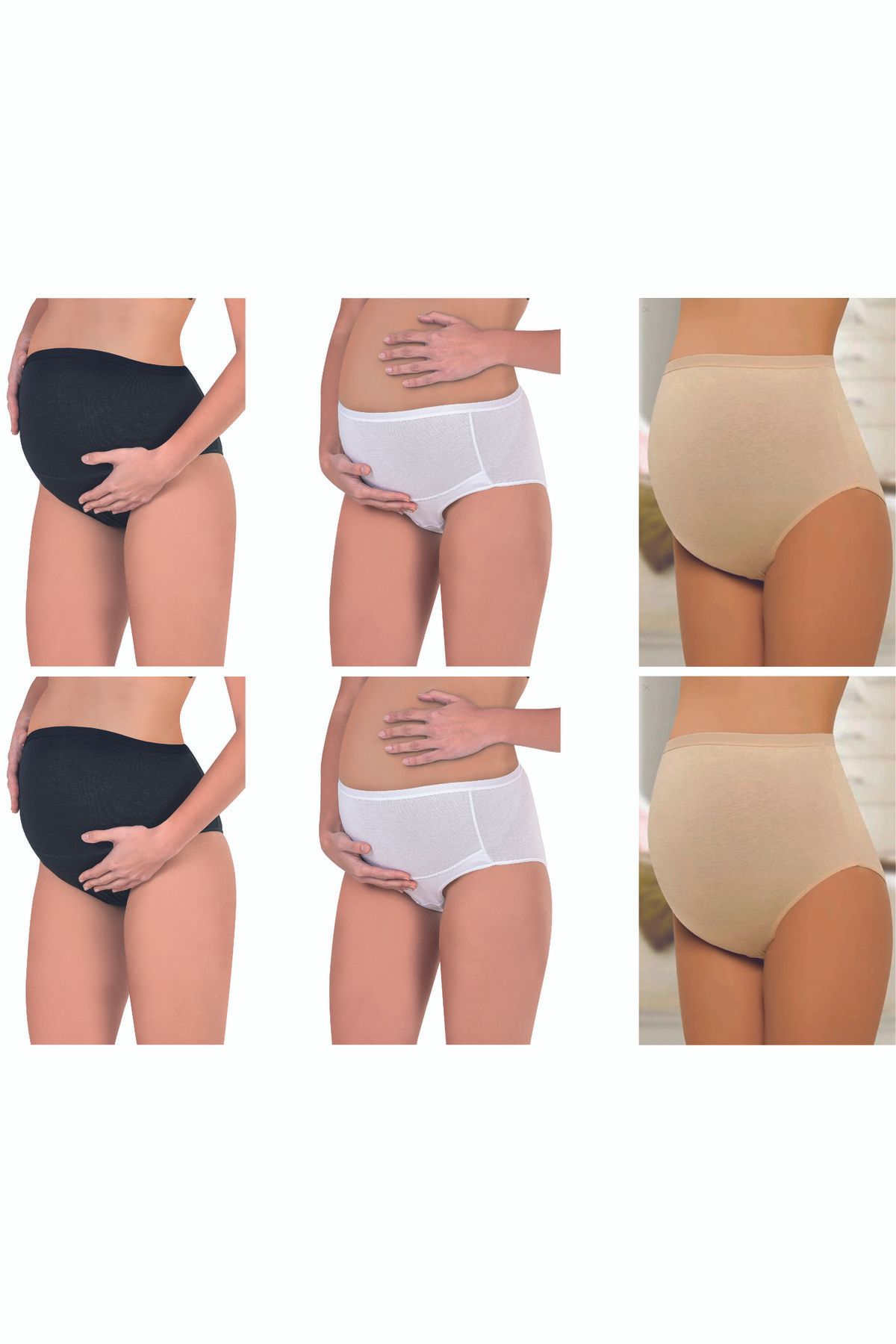 BORDO Underwear 5'li Paket Pamuklu Likralı Yumuşacık Esnek Hamile, Lohusa, Yüksek Bel, Bato, Hamile Külot