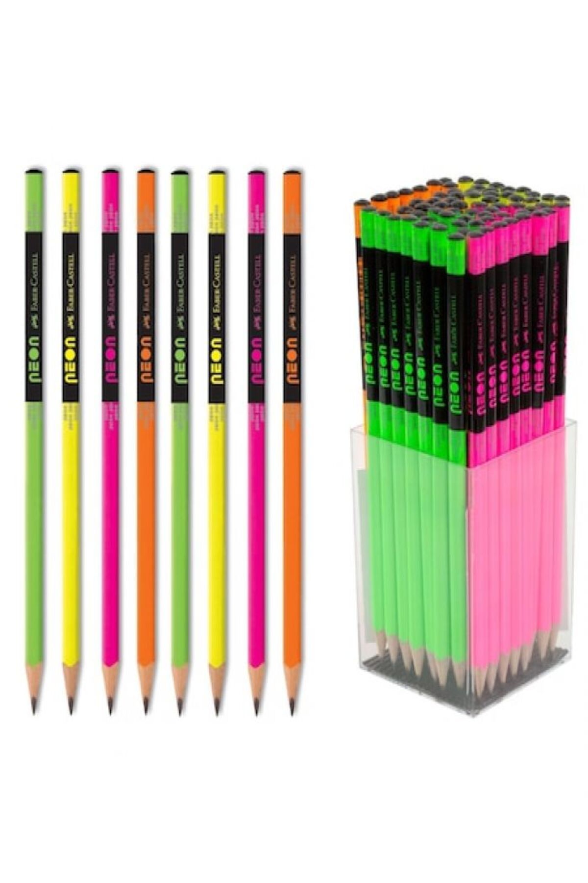 Faber Castell Neon Renk Ergonomik Üçgen Gövde 12 Adet HB Yumuşak Uçlu Kurşun Kalem