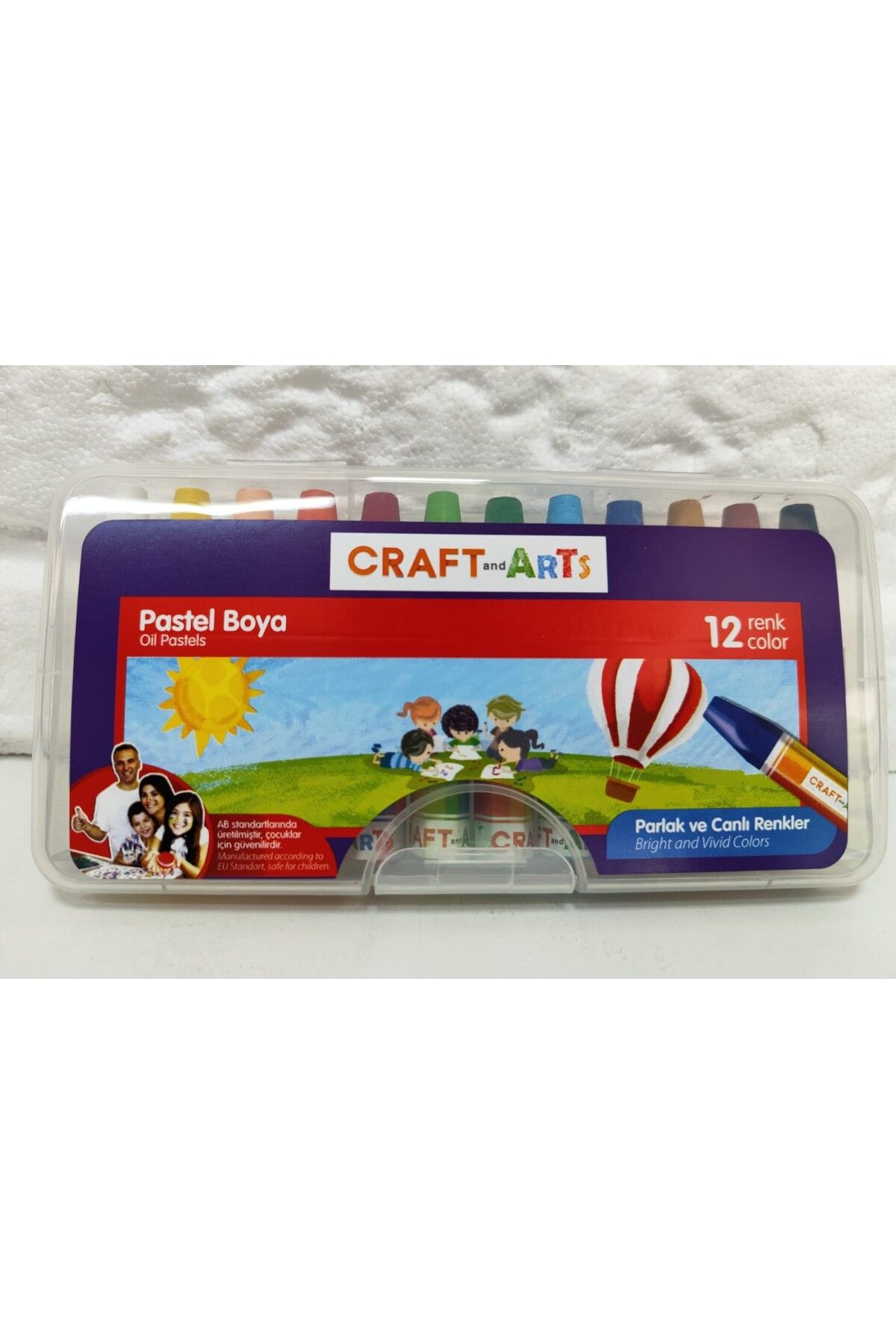 Umix Craft & Arts Plastik Kutulu Yağlı Pastel Boya 12'li (CE Belgeli) En 71 Belgeli