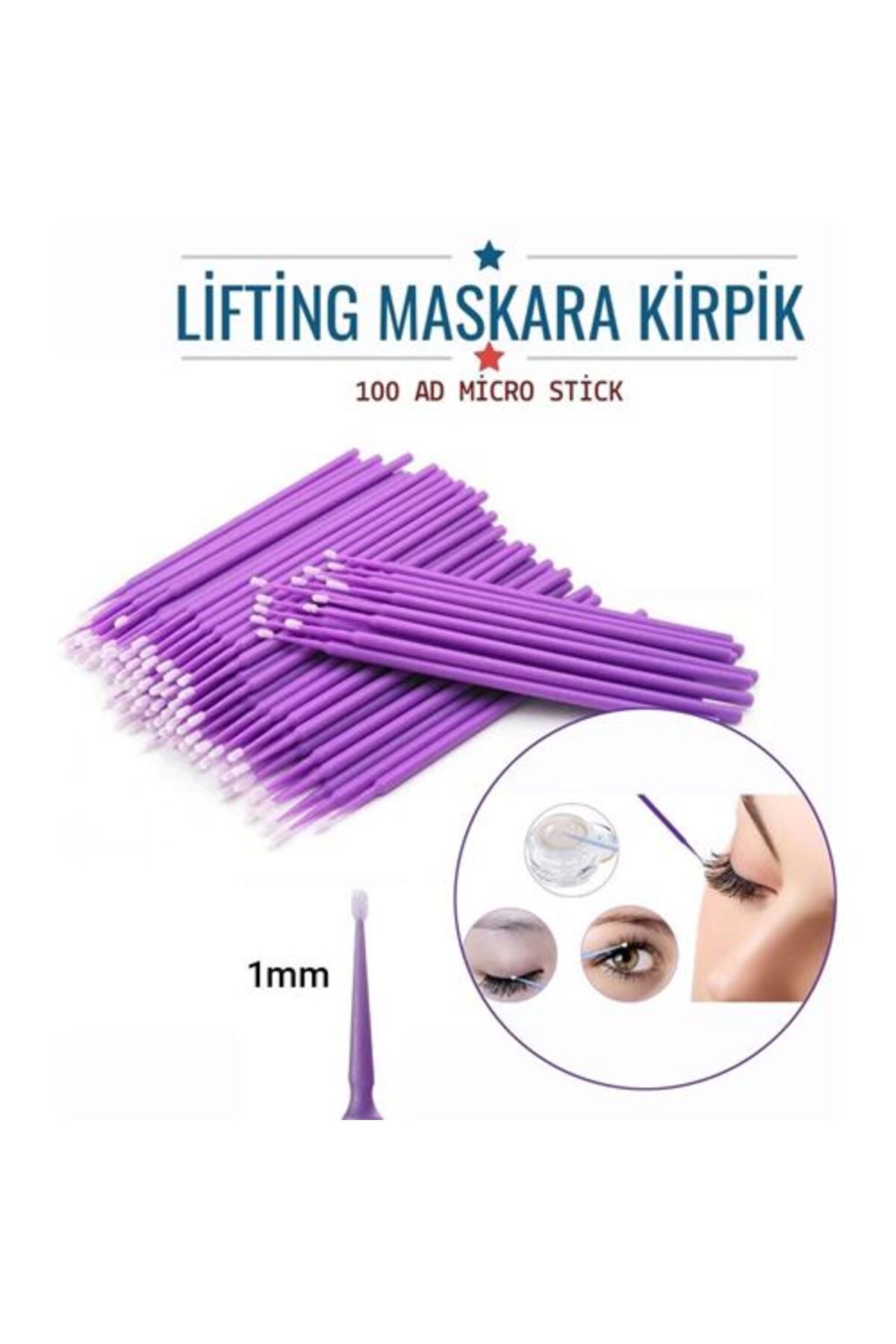 Transformacion Lifting Maskara Kirpik Micro Stick Fırça 100 Adet 717009