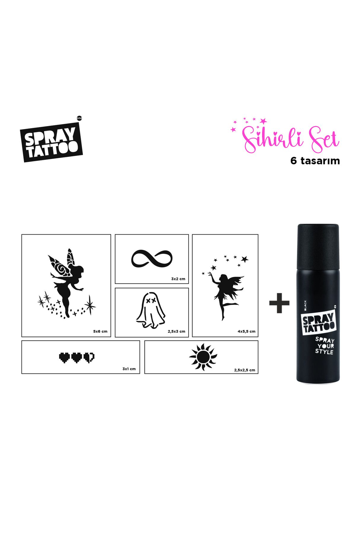 One Spray Tattoo Sihirli SET + Siyah Sprey