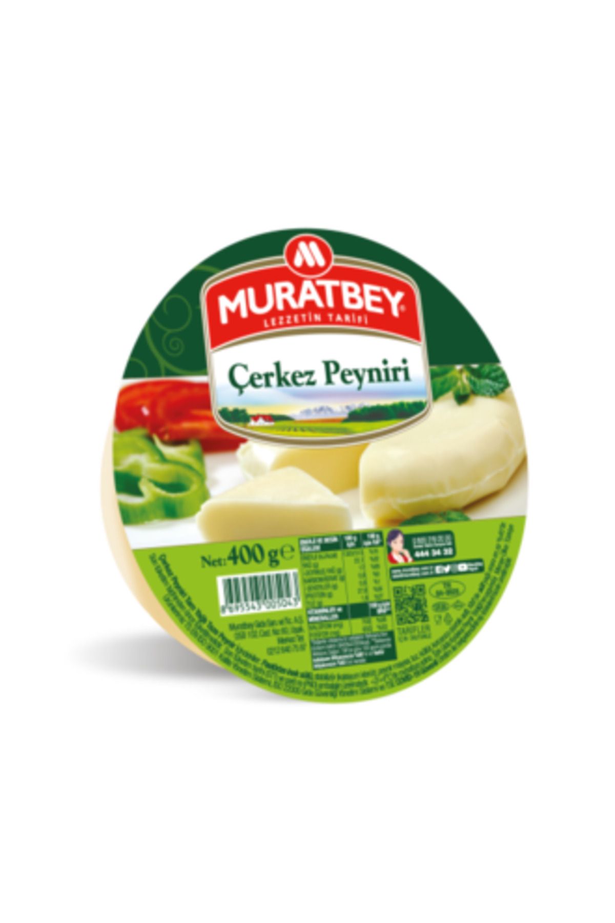 Muratbey ( DİLİM KARPER HEDİYE ) Muratbey Çerkez Peyniri 400 Gr