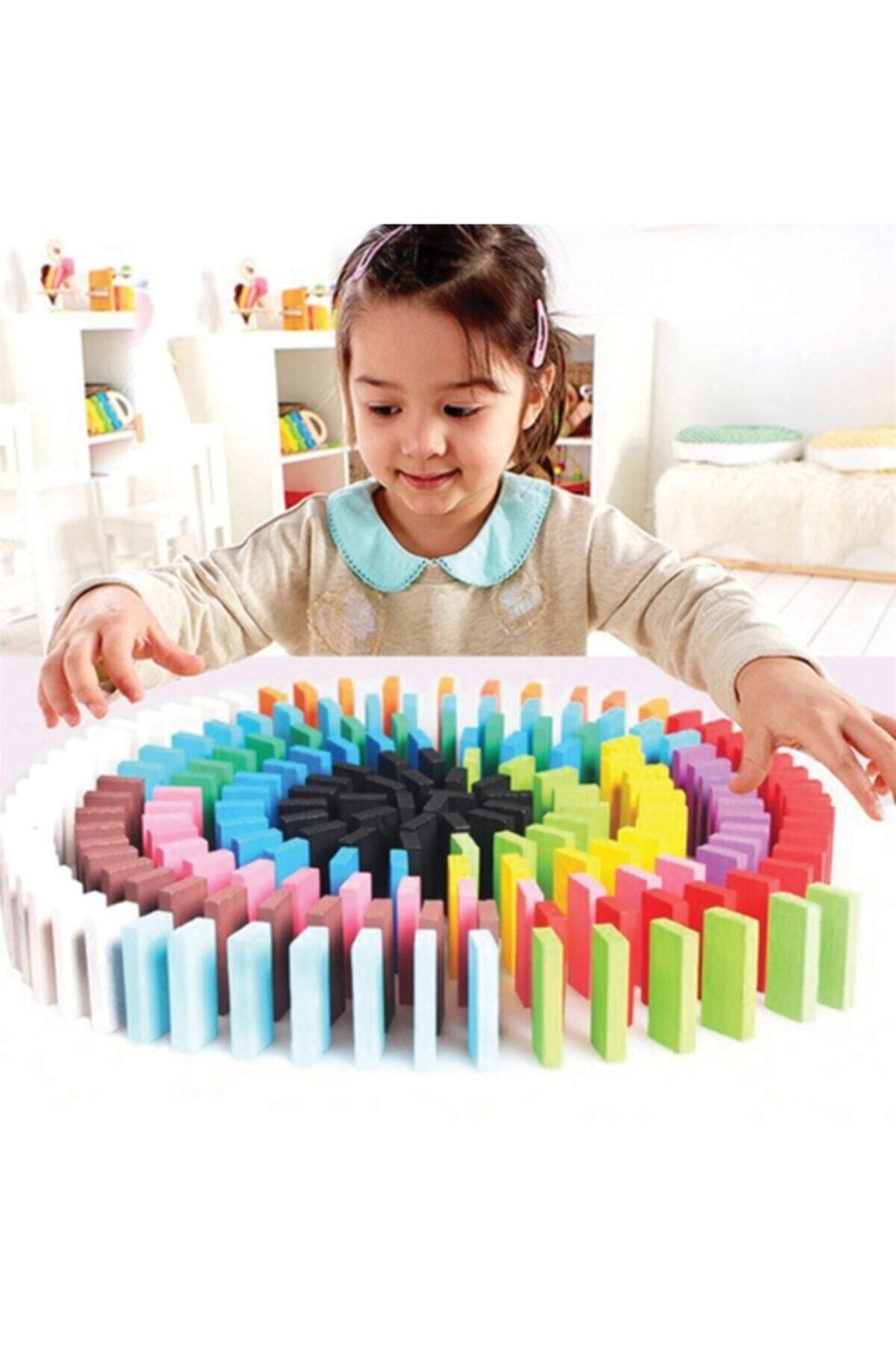 Özlem Toys Circle Toys Renkli Ahşap Domino Taşları Kaliteli Yerli Üretim 100 Parça +3 Yaş