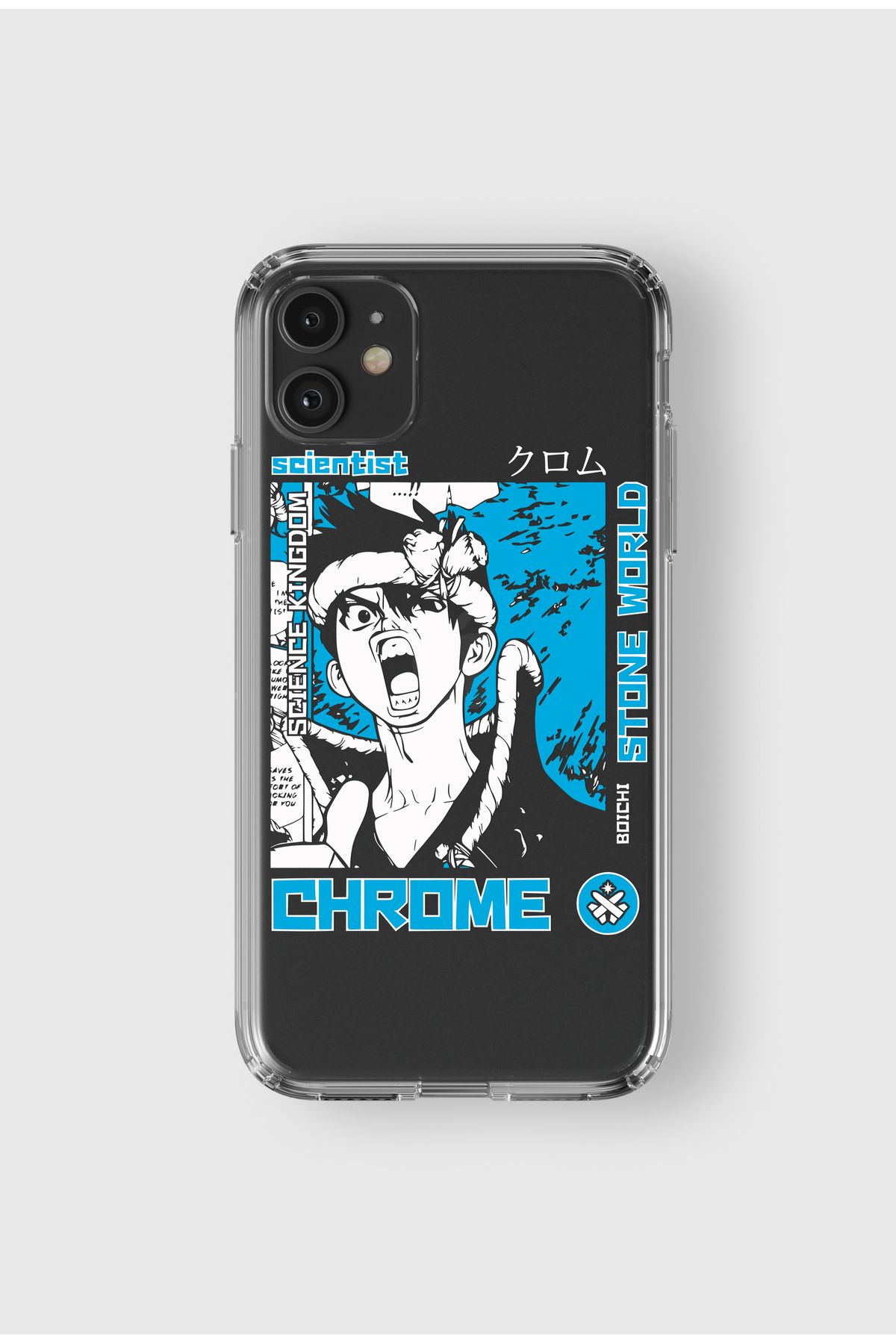 Corvo Iphone 12 uyumlu Dr Stone anime Şeffaf Telefon Kılıfı