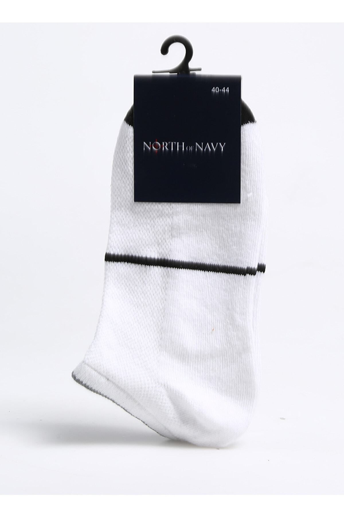 North of Navy Beyaz Erkek Patik Çorap
