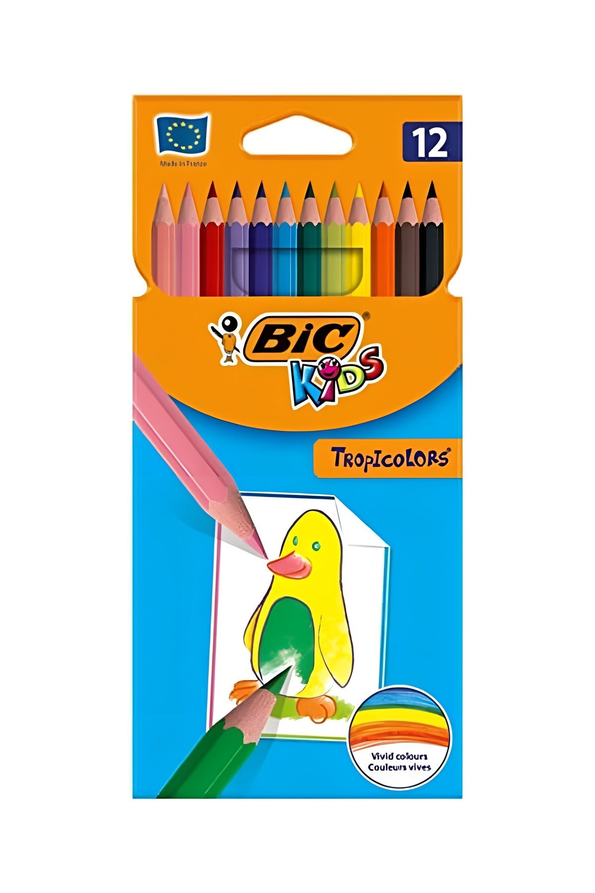 Bic Kids Tropicolors 12 Renk Kuru Boya Kalemi Seti Çocuk Boyama Kalemi