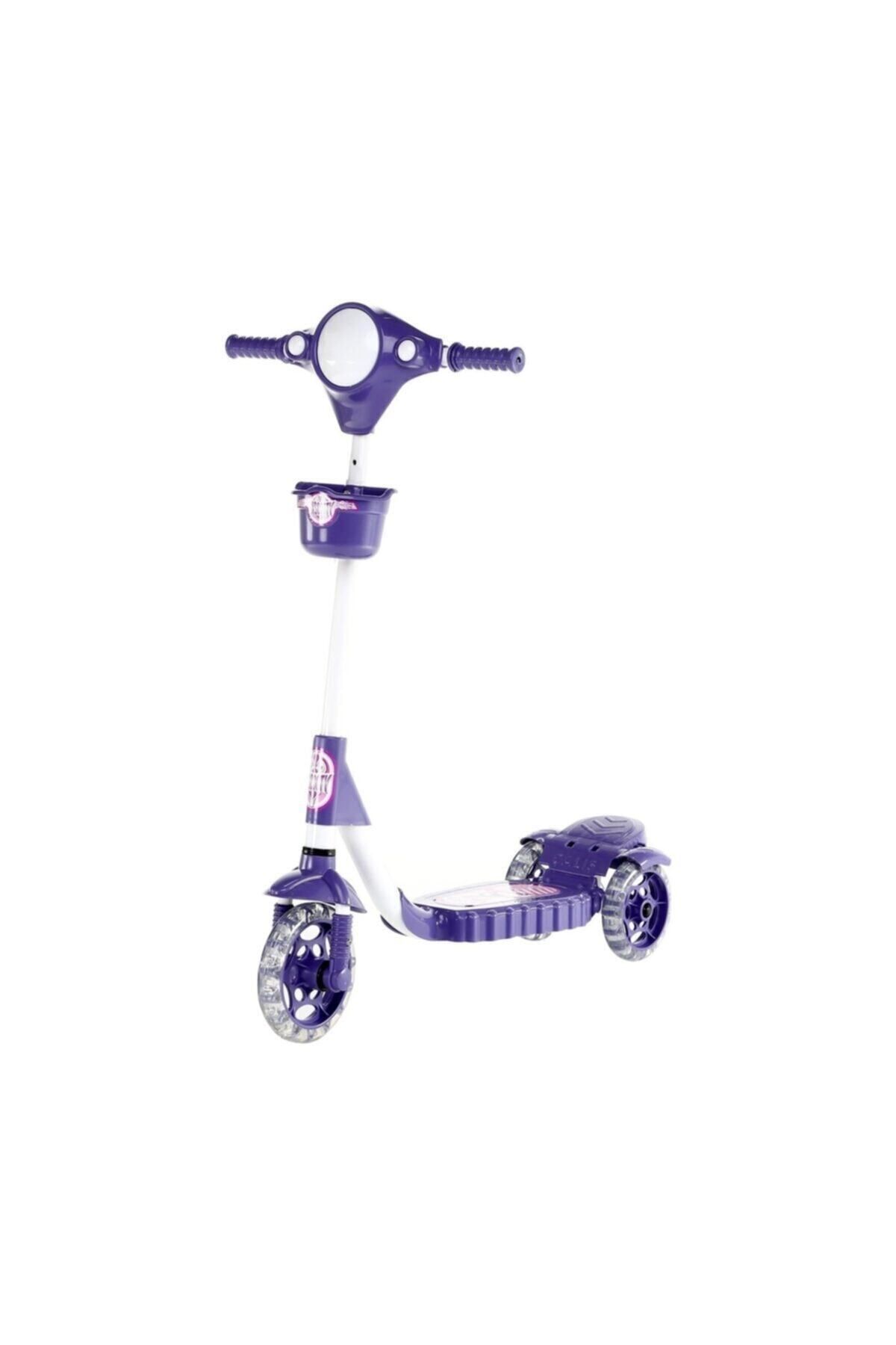 Xscooty Silikon 3 Tekerlekli Frenli Scooter Mor