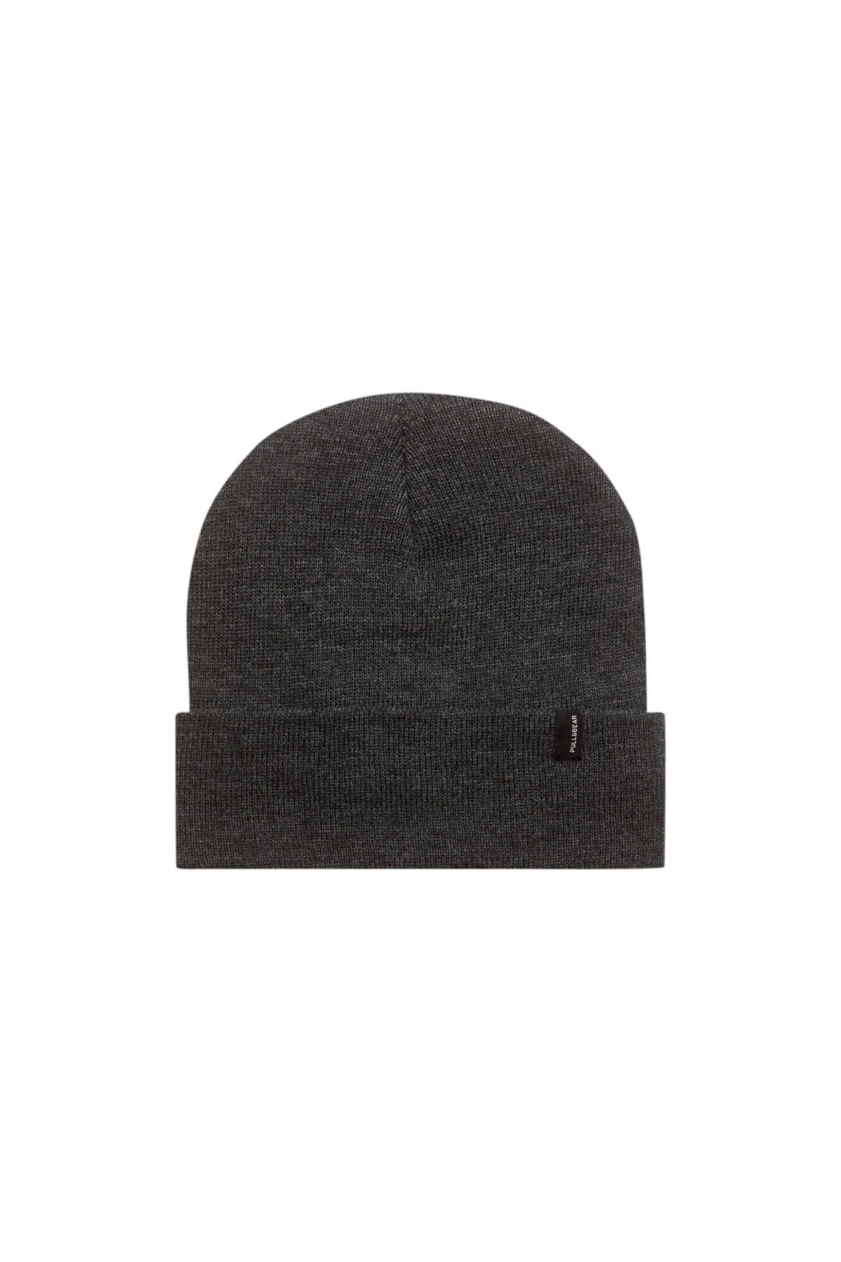 Pull & Bear Etiket detaylı basic örgü şapka