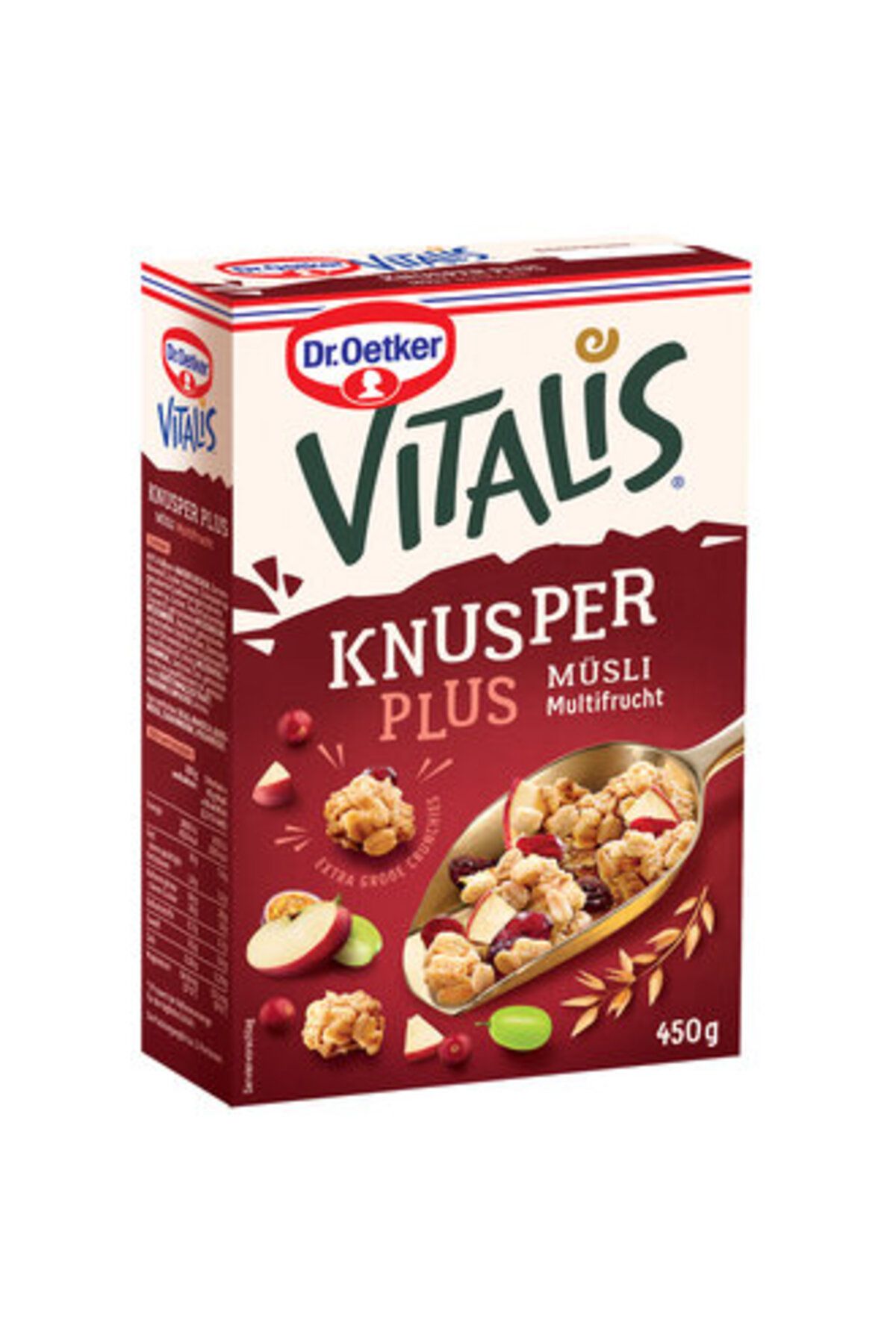 Dr. Oetker Dr.Oetker Vitalis Knusper Plus Multi Meyve 450 Gr ( ZÜBER ÇİLEKLİ 30 GRAM BAR HEDİYE )