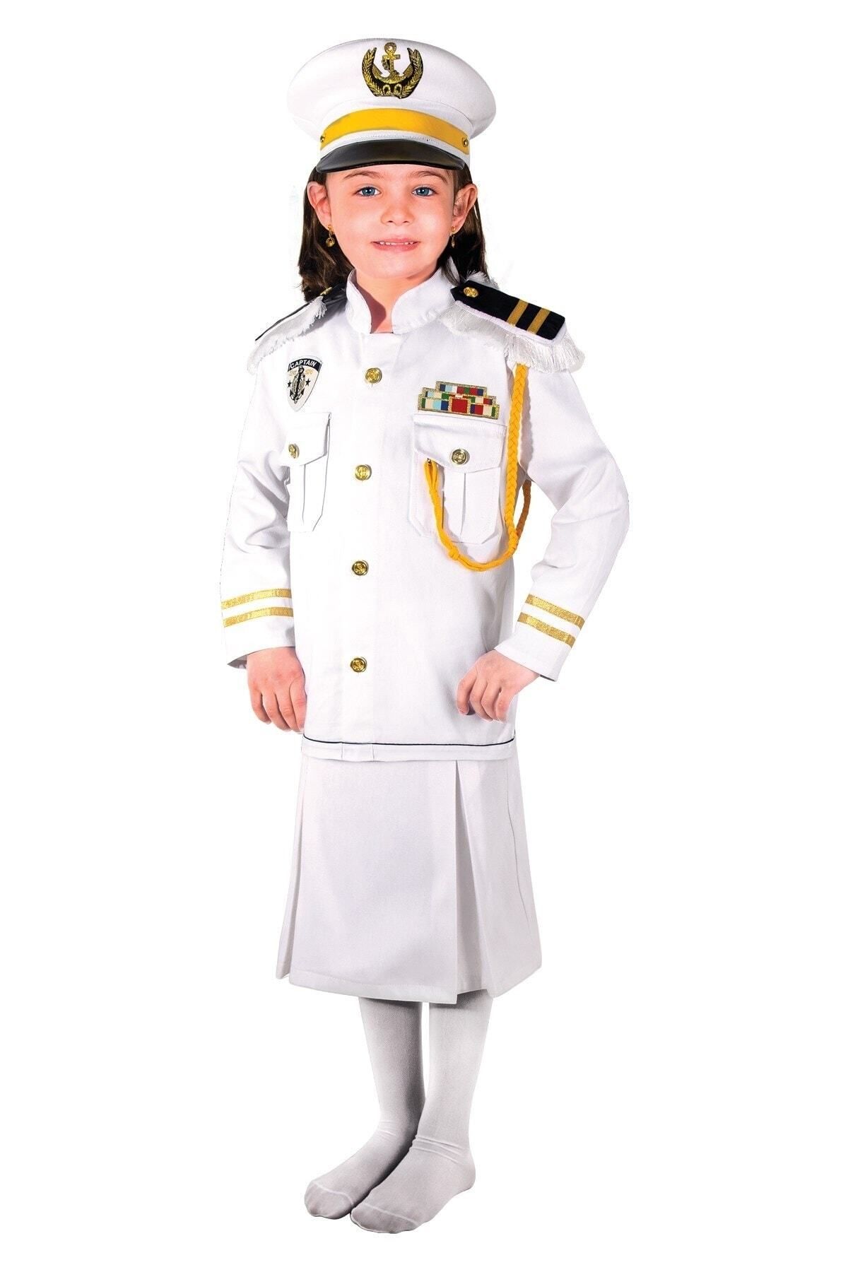 OULABİMİR Kaptan Kız Kostümü Çocuk Kıyafeti
