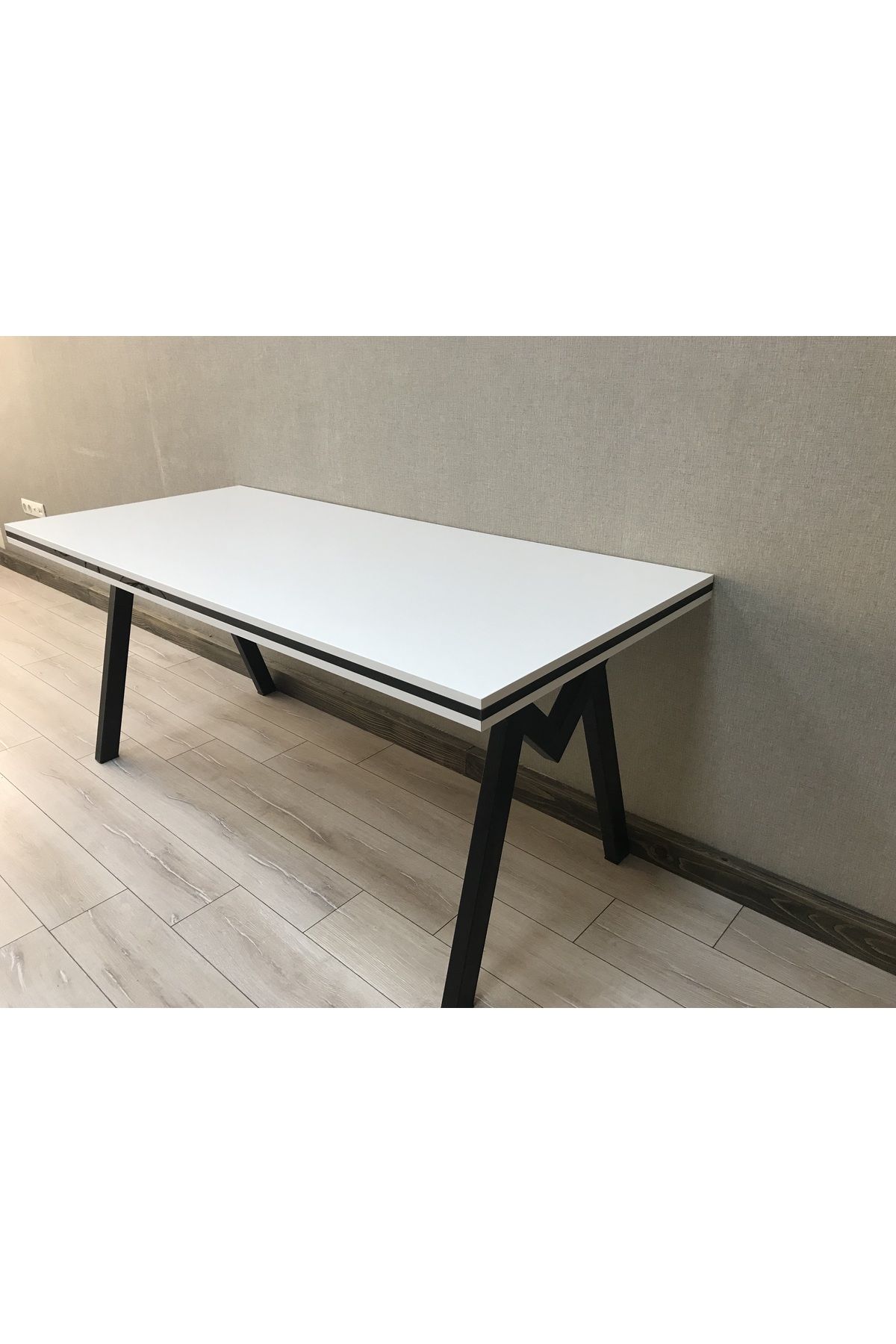 EFA MDF Lam Yemek masası (Demir Ayaklı) 60 x 160 cm (Ayak Modelini Seçebilirsiniz)