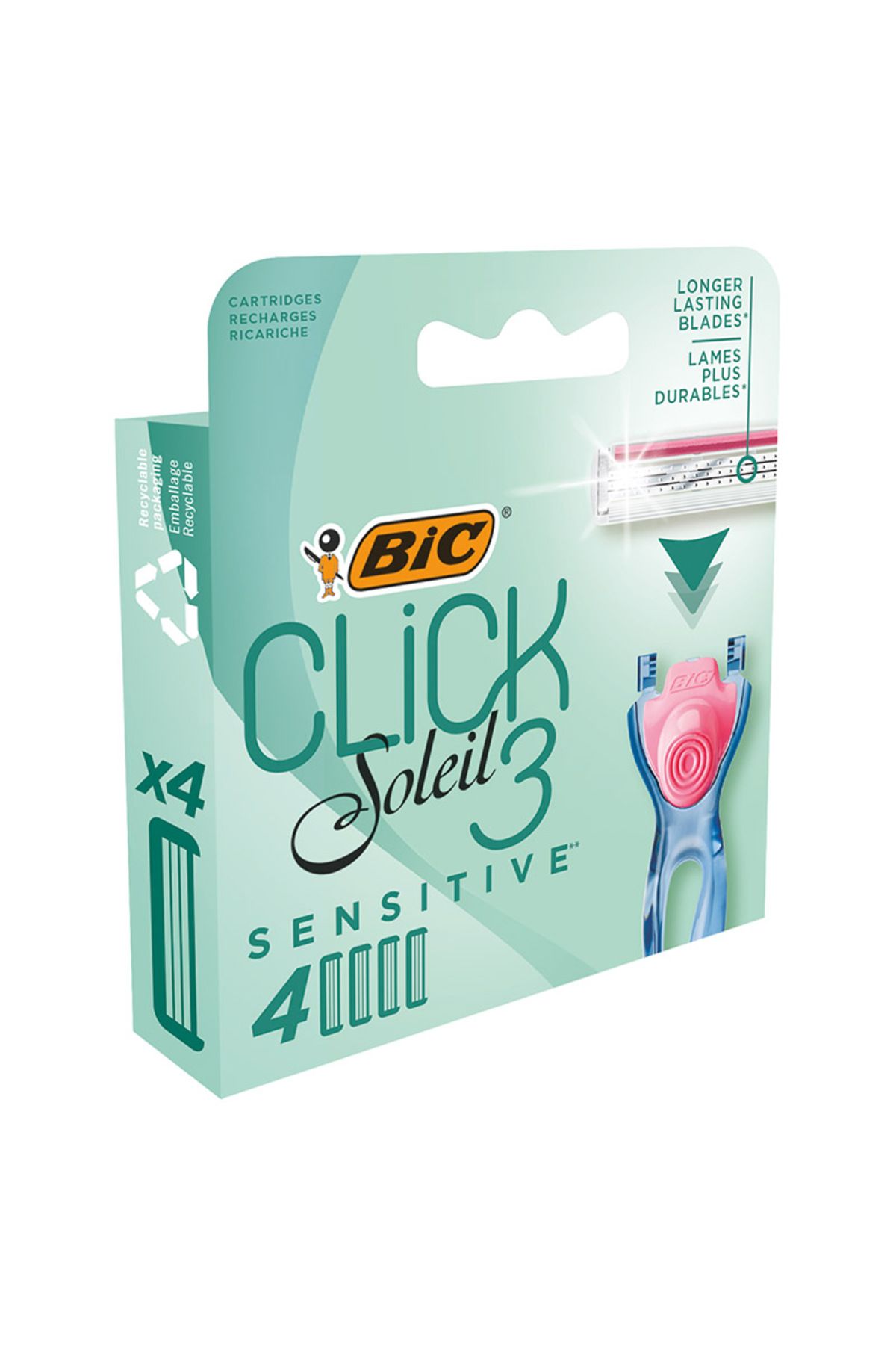 Bic Soleil Click 3 Sistem Kadın Tıraş Bıçağı 4'lü Yedek Kartuş
