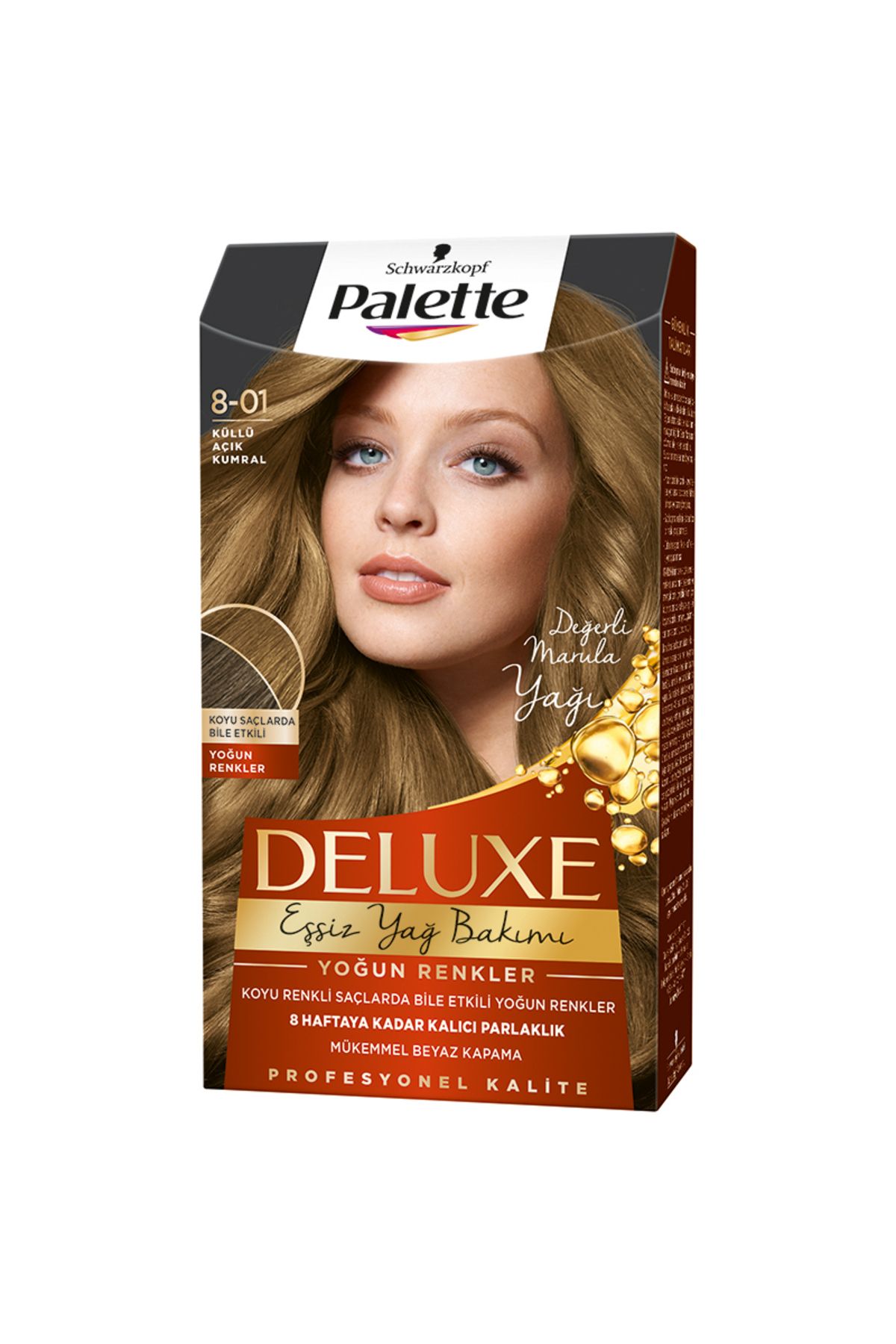 Palette Deluxe Yoğun Renkler Saç Boyası 8-01 Küllü Açık Kumral