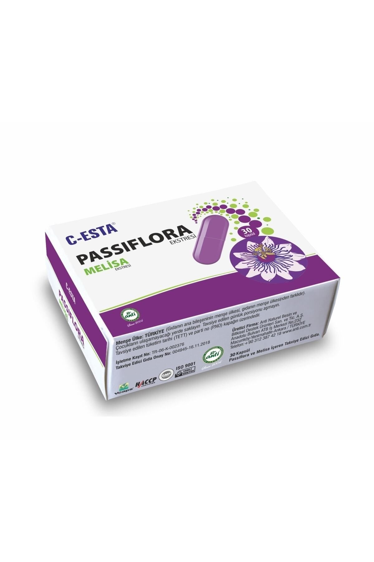 anti C-esta Passiflora Melisa Ekstresi 30 Kapsül