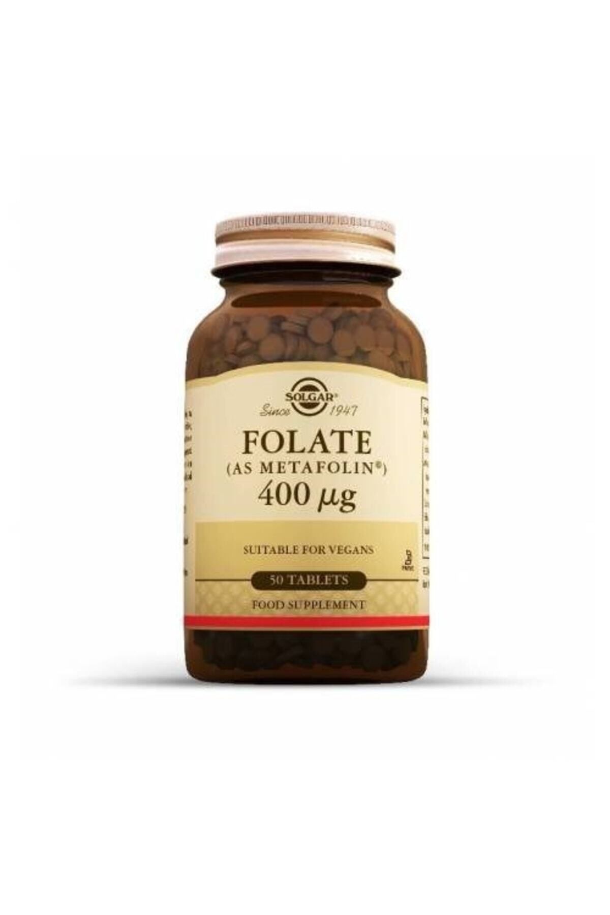 Solgar Folate (Metafolin) 400 Mcg 50 Tablet