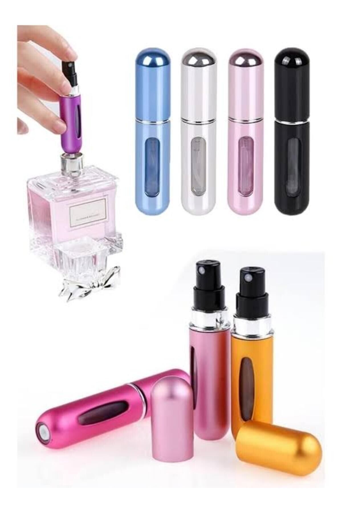 MONDEY HOME Parfüm Şişesinden Doldurulabilir Çanta Içi Pembe Mini Cep Parfüm Şişesi