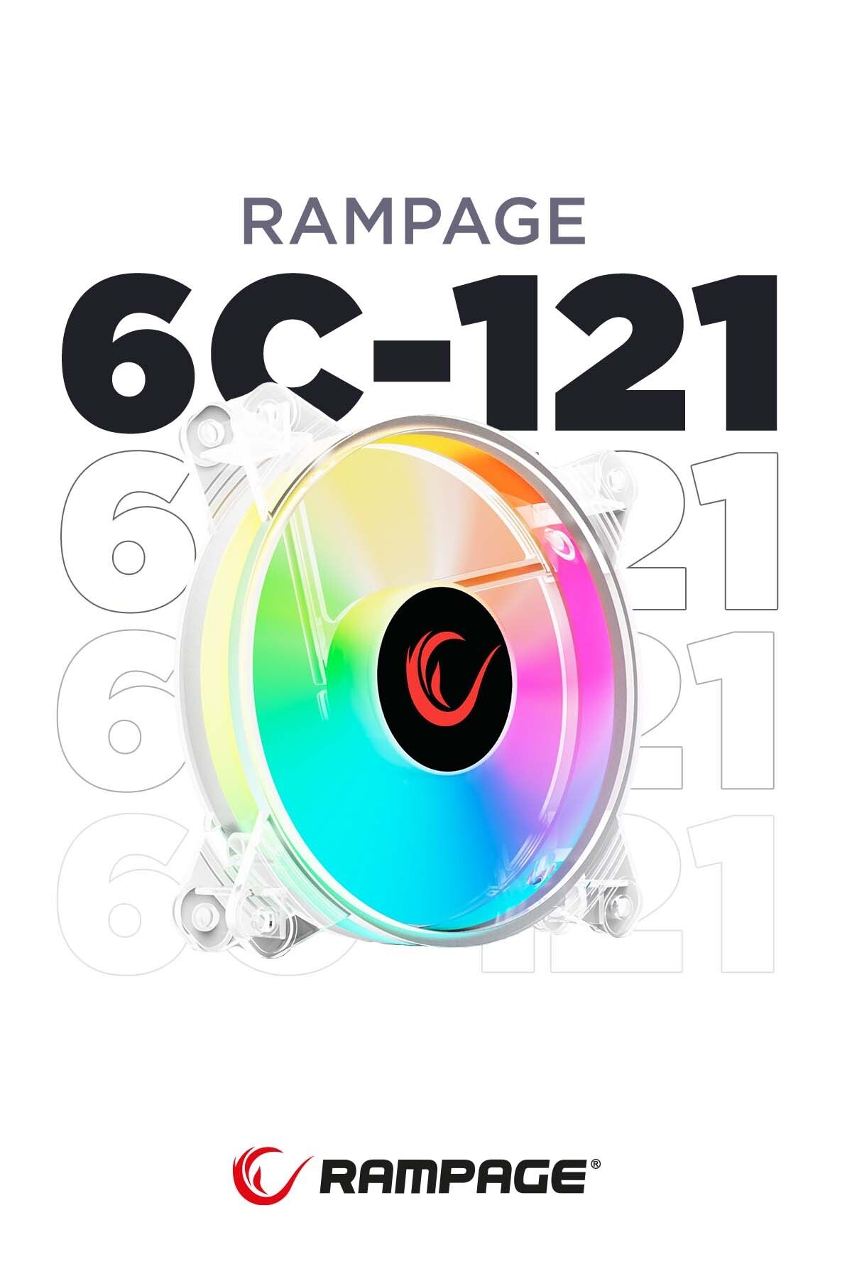 Rampage 6c-121 12cm Rainbow Aydınlatmalı Şeffaf Pc Kasa Fanı 6649642