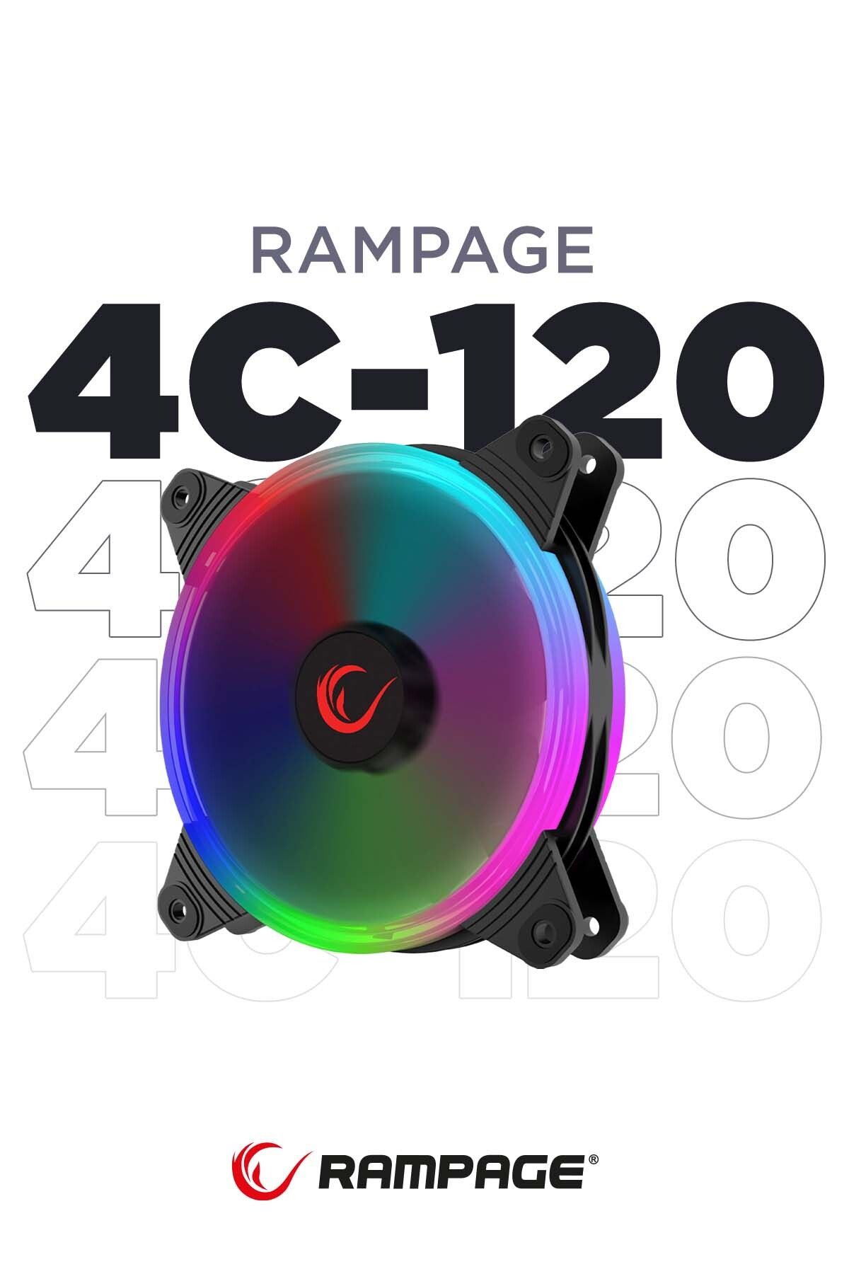 Rampage 4c-120 12cm Double Ring 5 Renk Ledli Gökkuşağı Rainbow Kasa Fanı