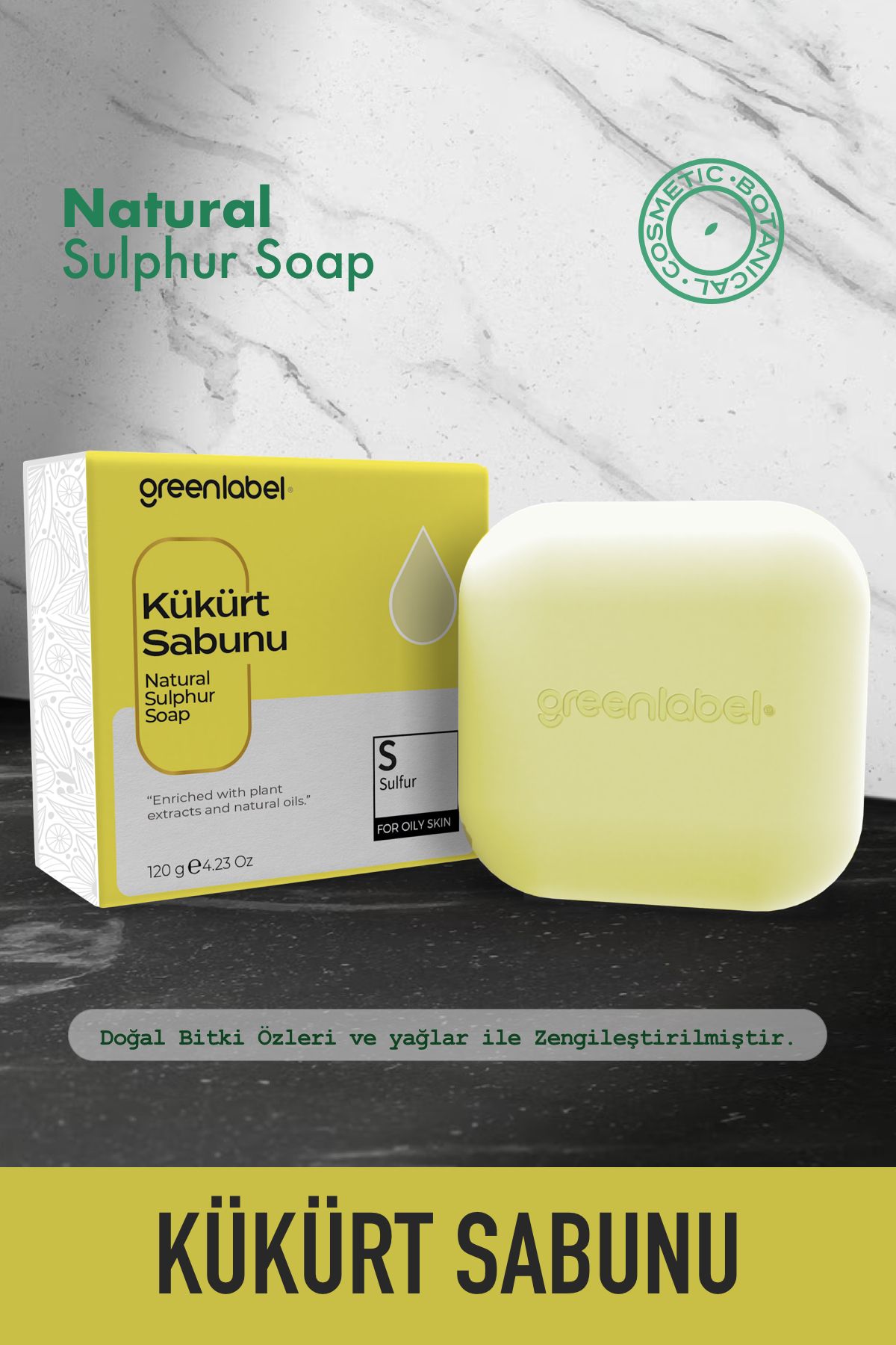 Green Label Kükürt Sabunu Natural Sebum Dengeleyici 120gr.