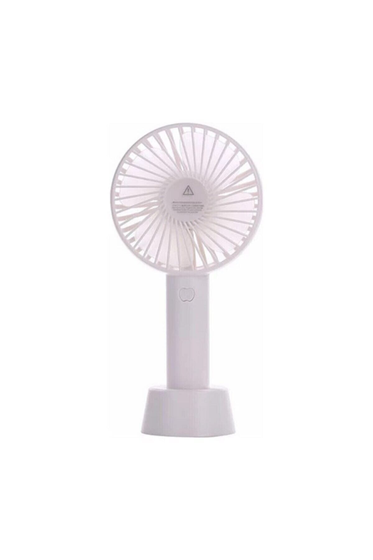 AteşTech Şarjlı Fan Mini Taşınabilir El ve Masa Üstü 3 Kademeli Vantilatör Fan Beyaz Renk