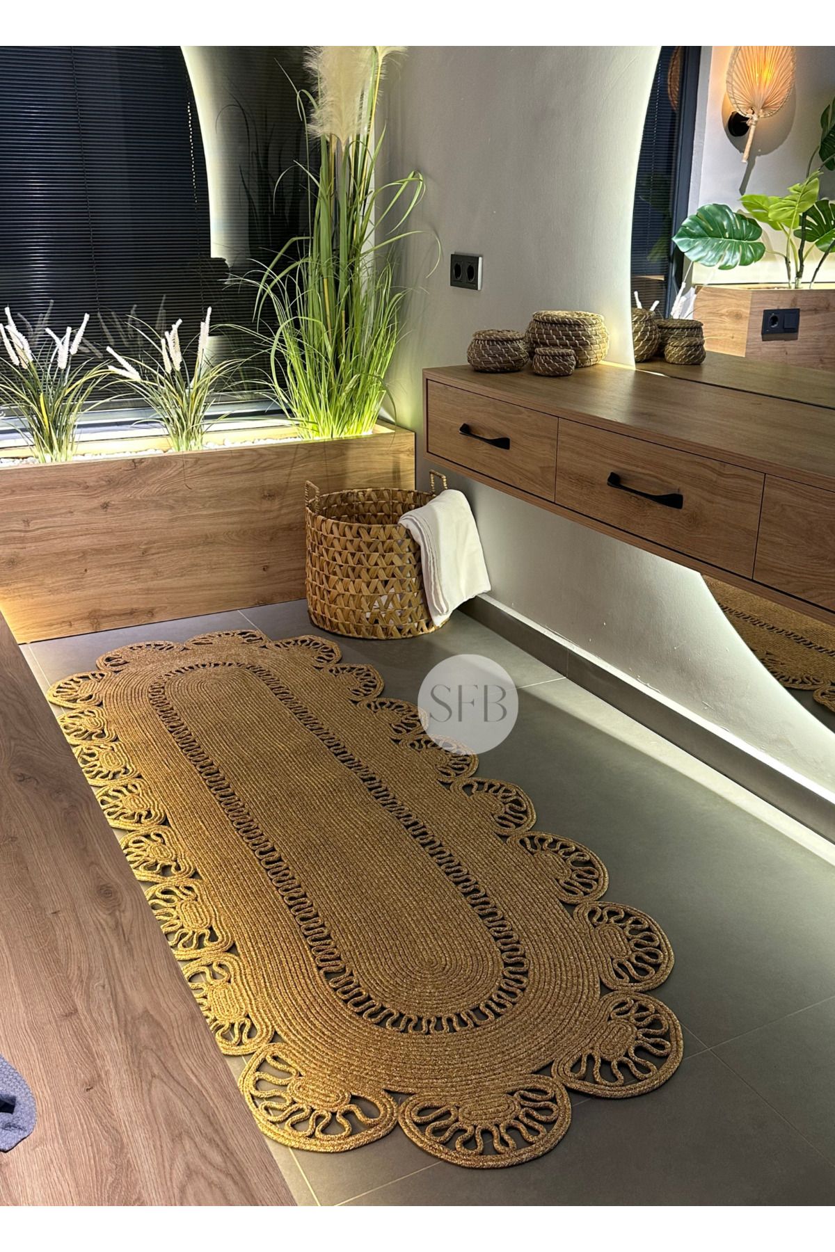 SFB Home Textile Jüt Kilim, Paspas, Mutfak Halısı, Banyo Paspası, Kilim, Halı, Oturma Odası Halısı, Balkon Paspası