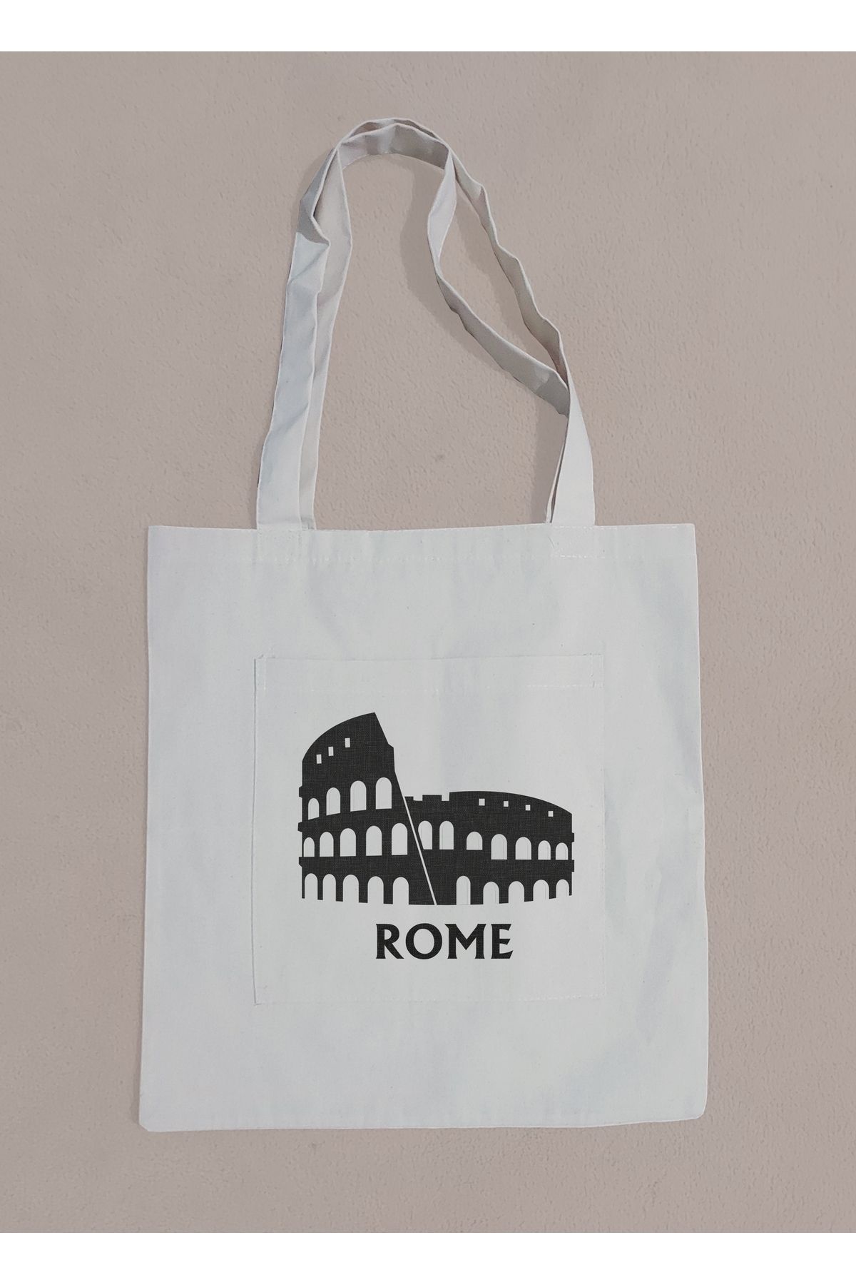 ARTIN REKLAM Roma Mimari Tasarım Baskılı Bez Çanta Cepli Model