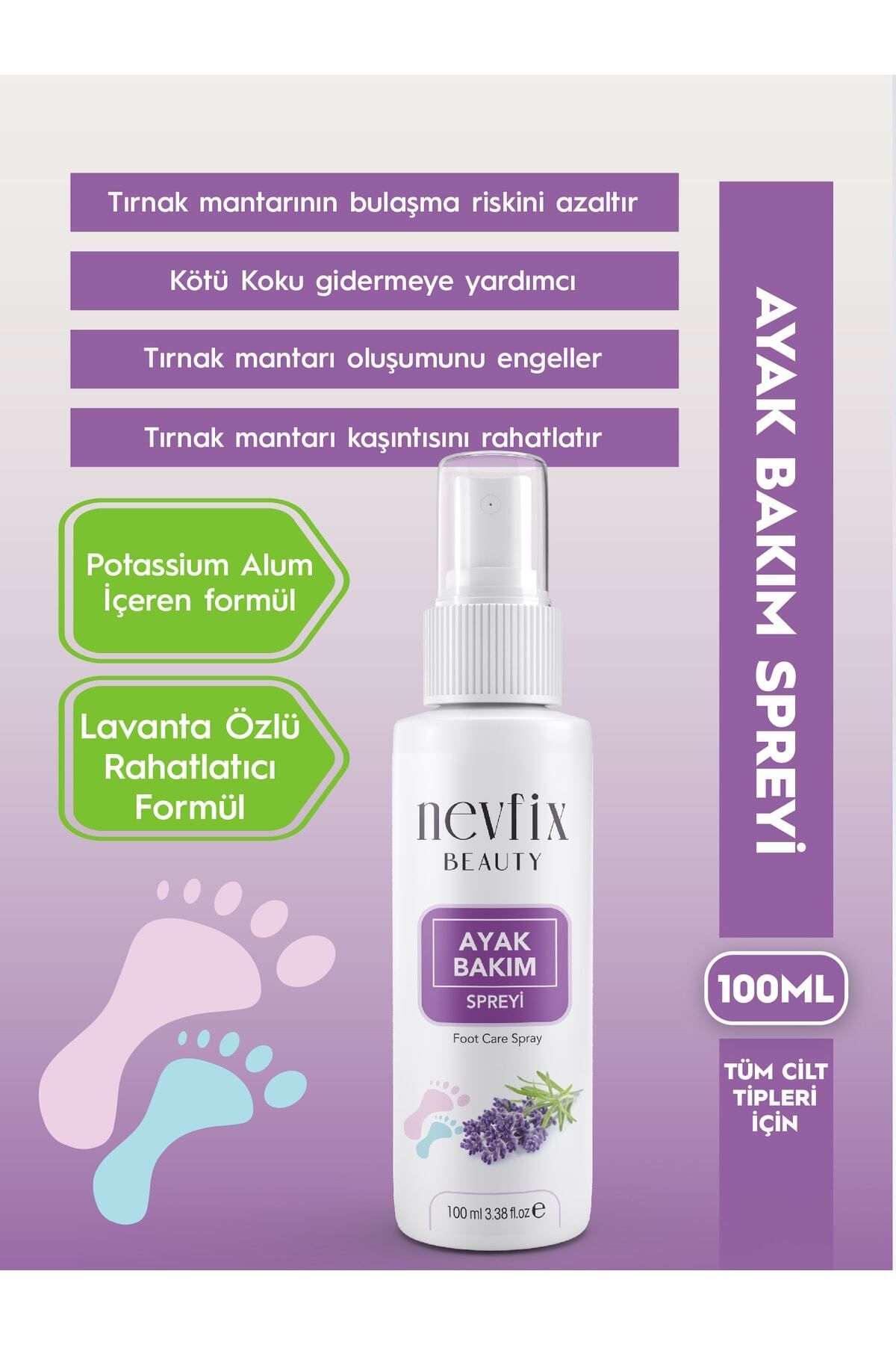Nevfix Beauty Ayak Spreyi Lavanta Özlü 100 ML