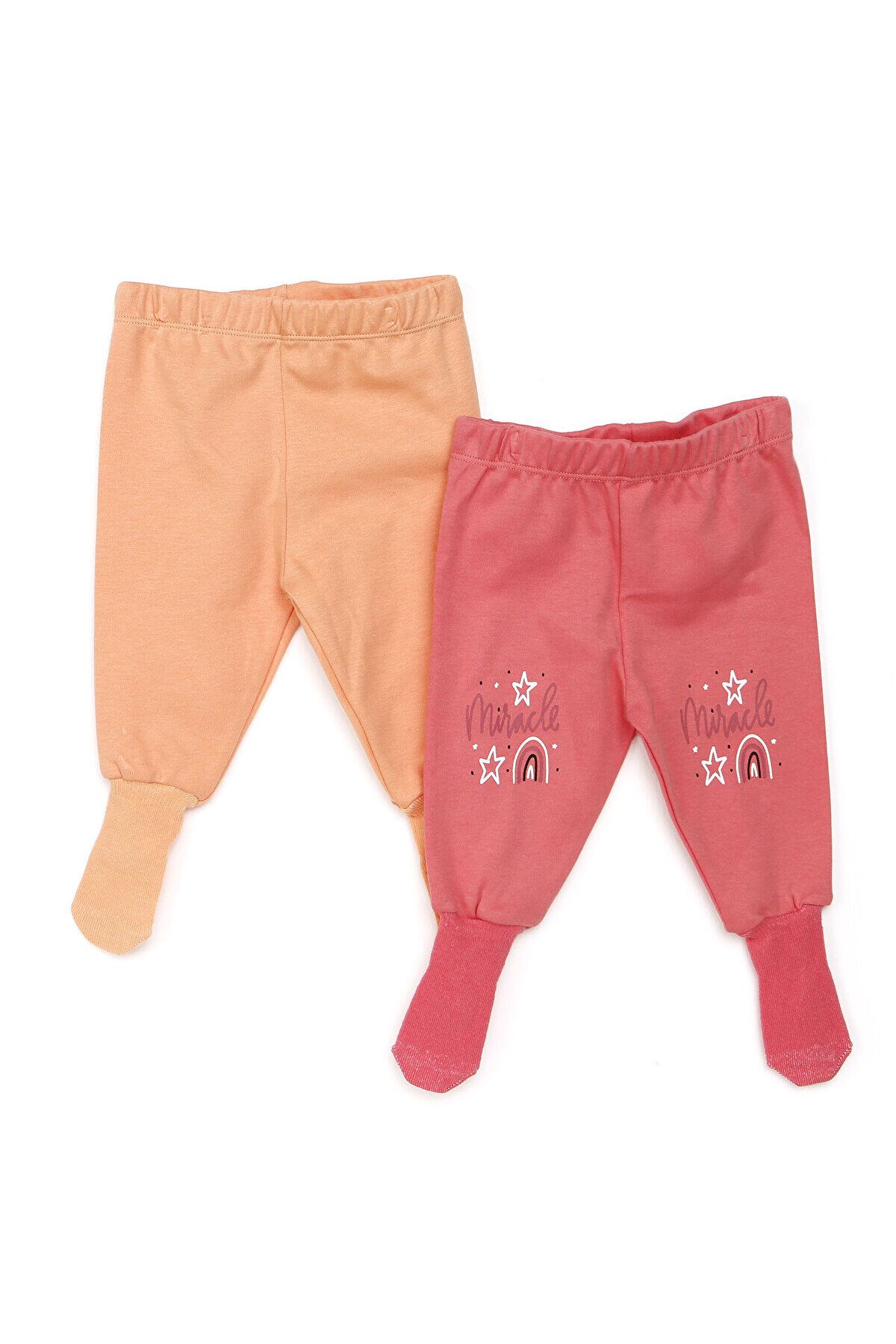 HelloBaby HelloBaby Basic Kız Bebek 2li Çoraplı Pijama Pantolon