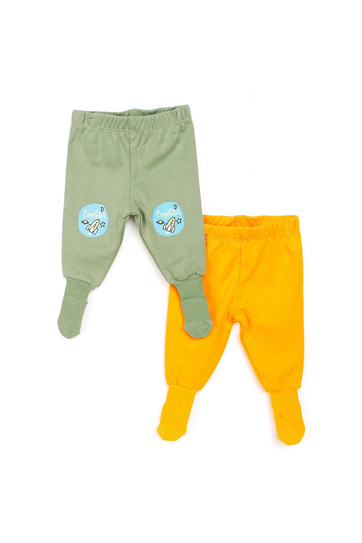 HelloBaby HelloBaby Basic Erkek Bebek 2li Çoraplı Pijama Pantolon