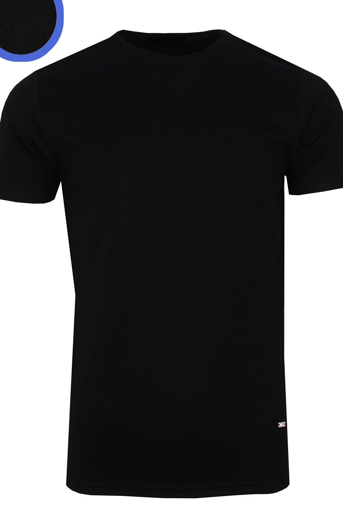 Varetta Erkek Siyah Regular Kesim Simit Yaka T-shirt