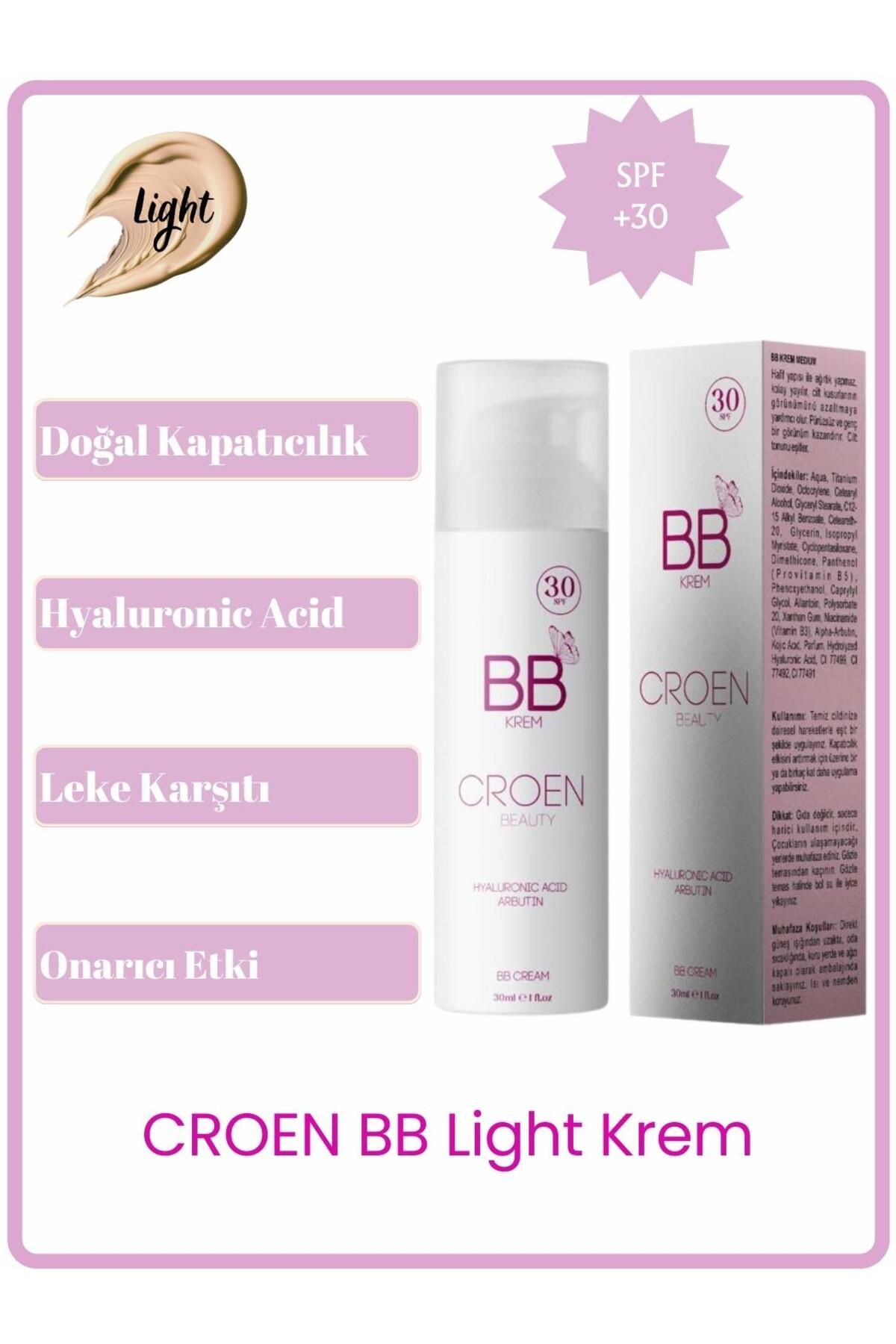 Croen Beauty BB Cream Light SPF +30 30 ml