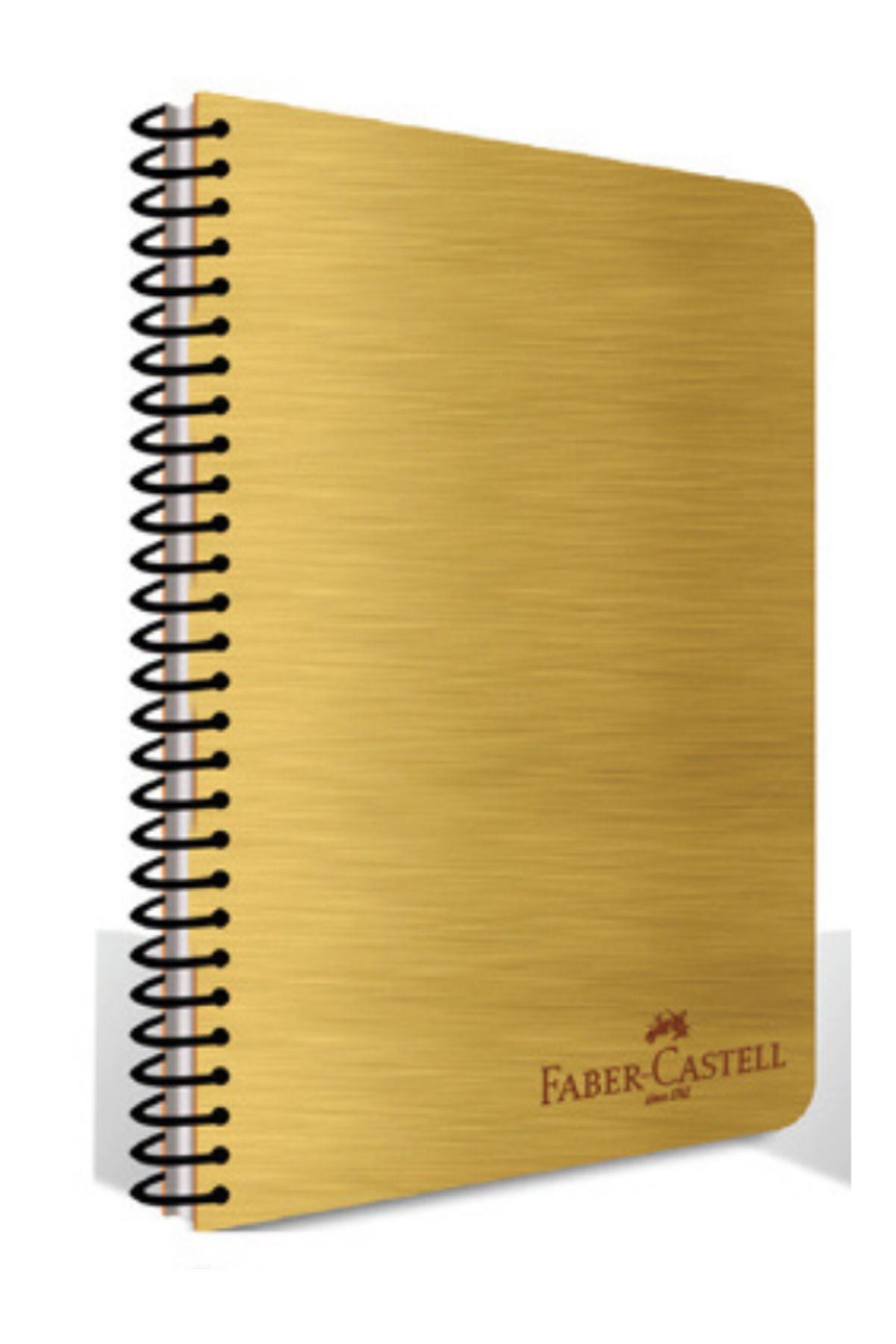 Faber Castell PLASTİK KAPAKLI SPİRALLİ DEFTER METALİK RENKLER A4 100 YP. ÇİZGİLİ – METALİK SARI