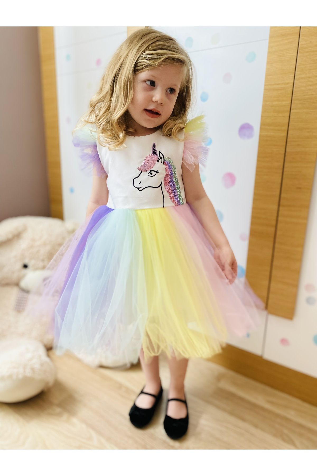 Mini Kids Baby Kız Çocuk/bebek Unicorn Doğum Günü Özel Gün Konsepti Tütü Elbise