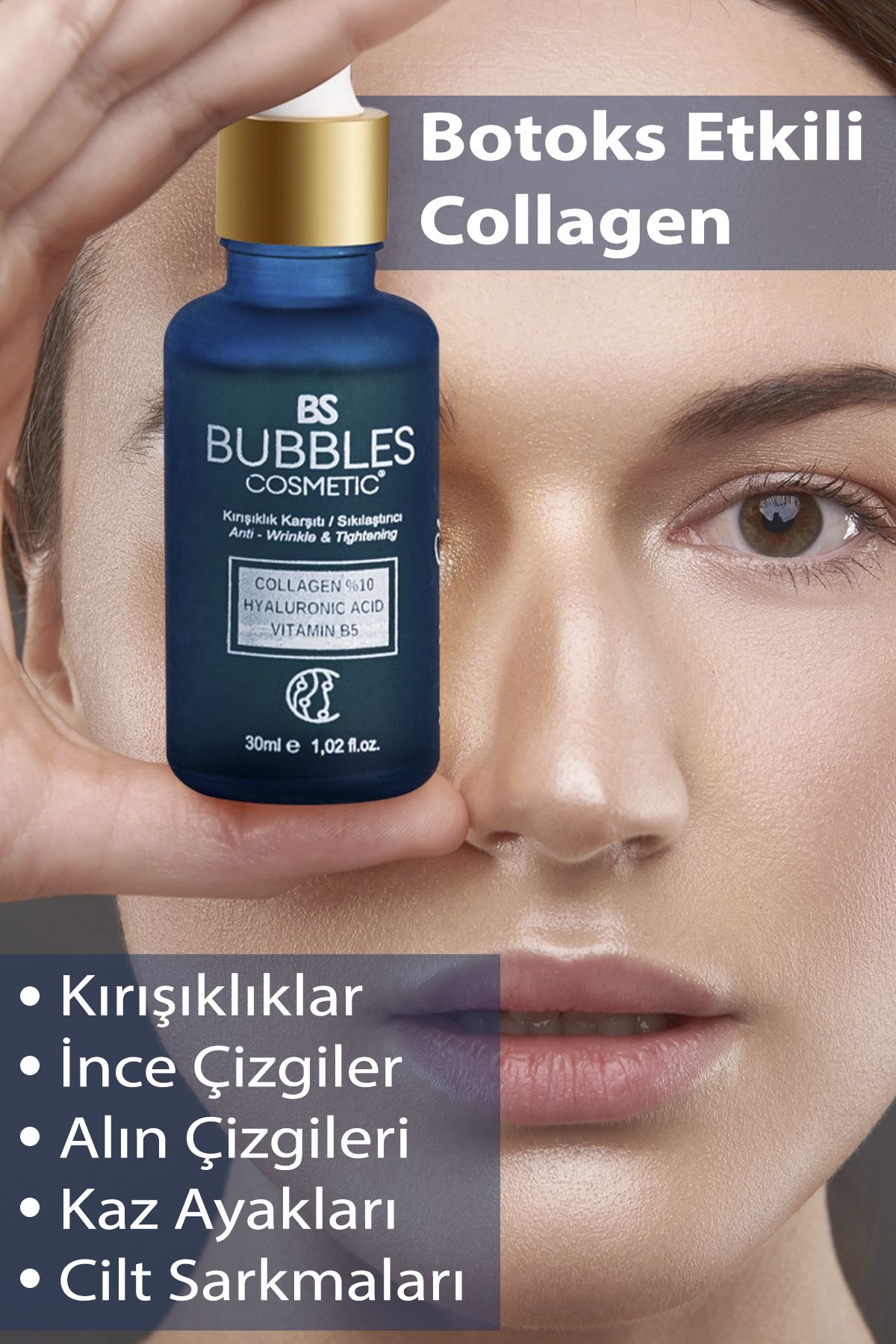 bs bubbles cosmetic Kolajen Collagen Serum Yaşlanma Ve Kırışıklık Karşıtı Sıkılaştırıcı Hyaluronic &vitaminb5
